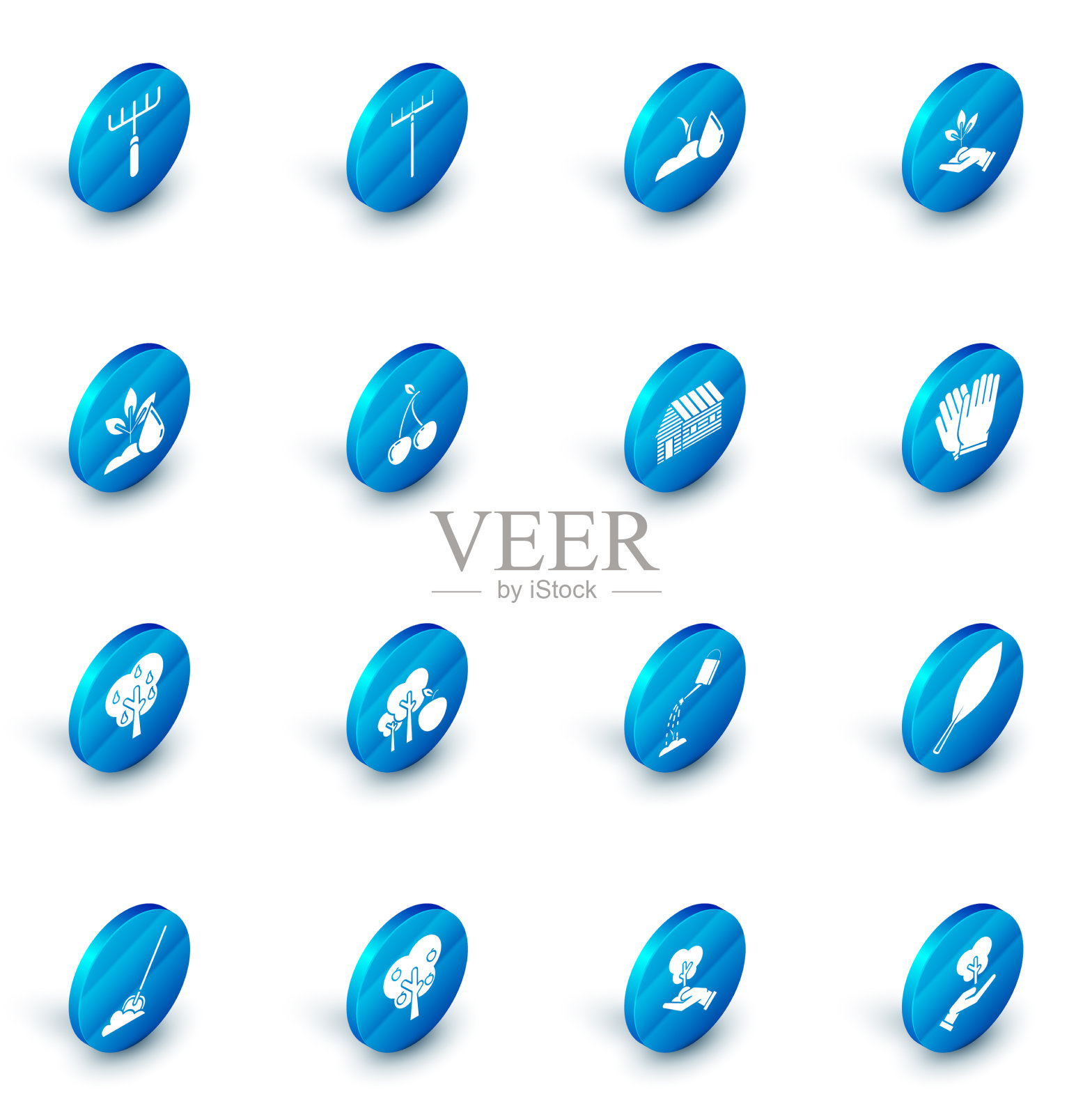 集园耙浇芽植物手图标素材