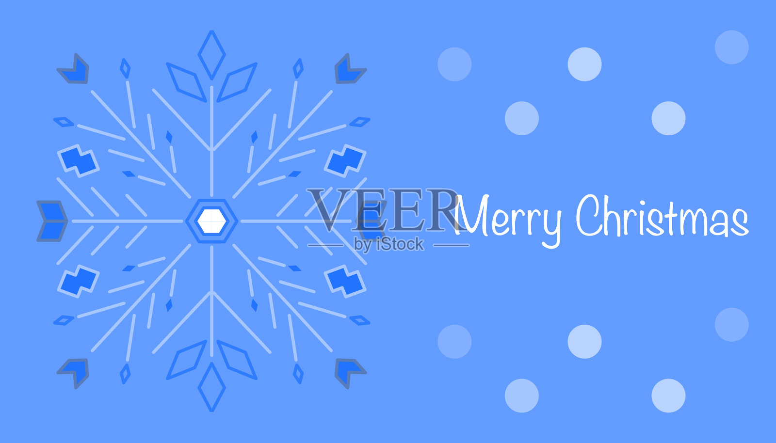 蓝色背景上的雪花向量插画图片素材