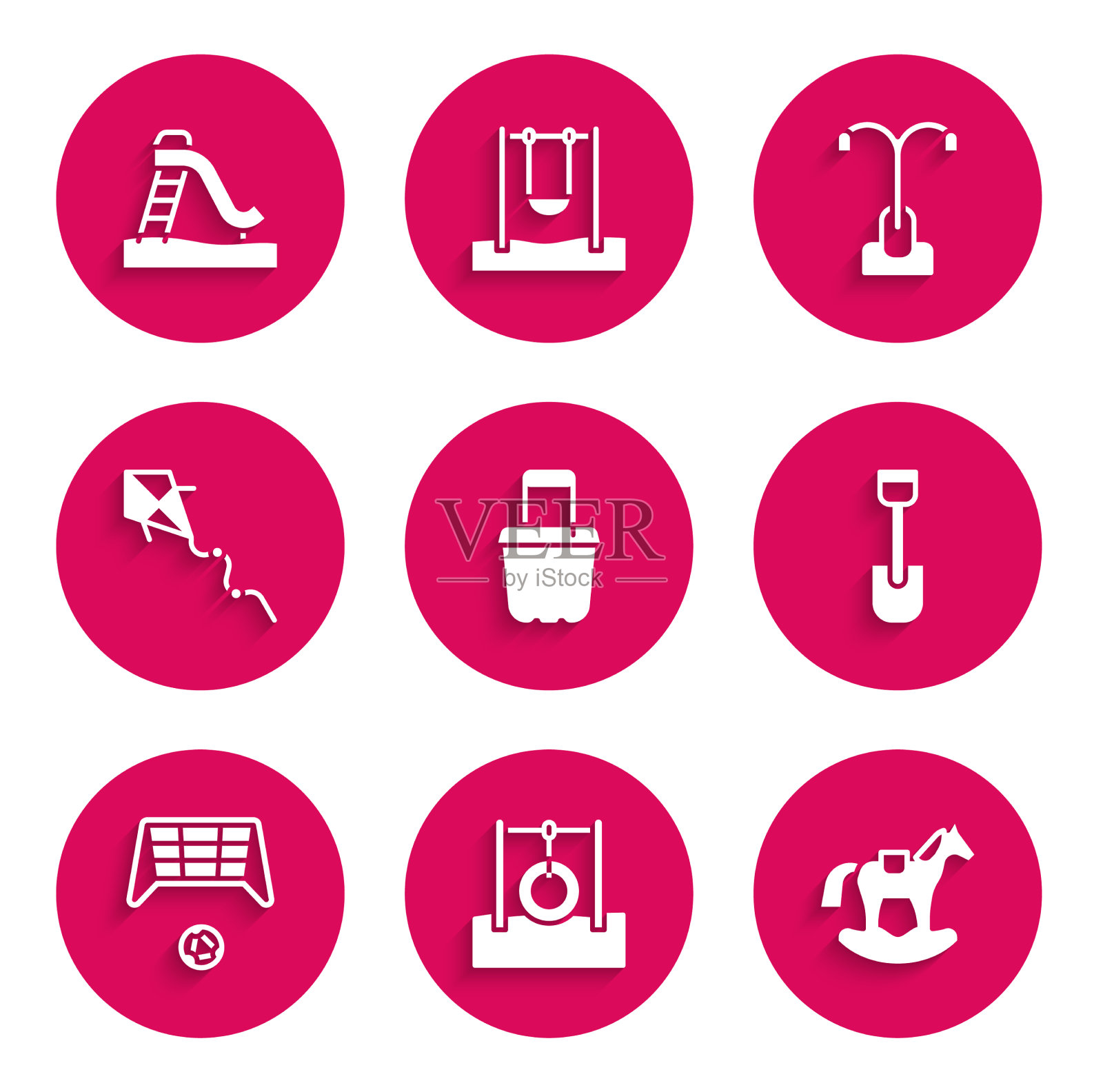 在斗车轮胎上放沙子，吊在绳子上图标素材