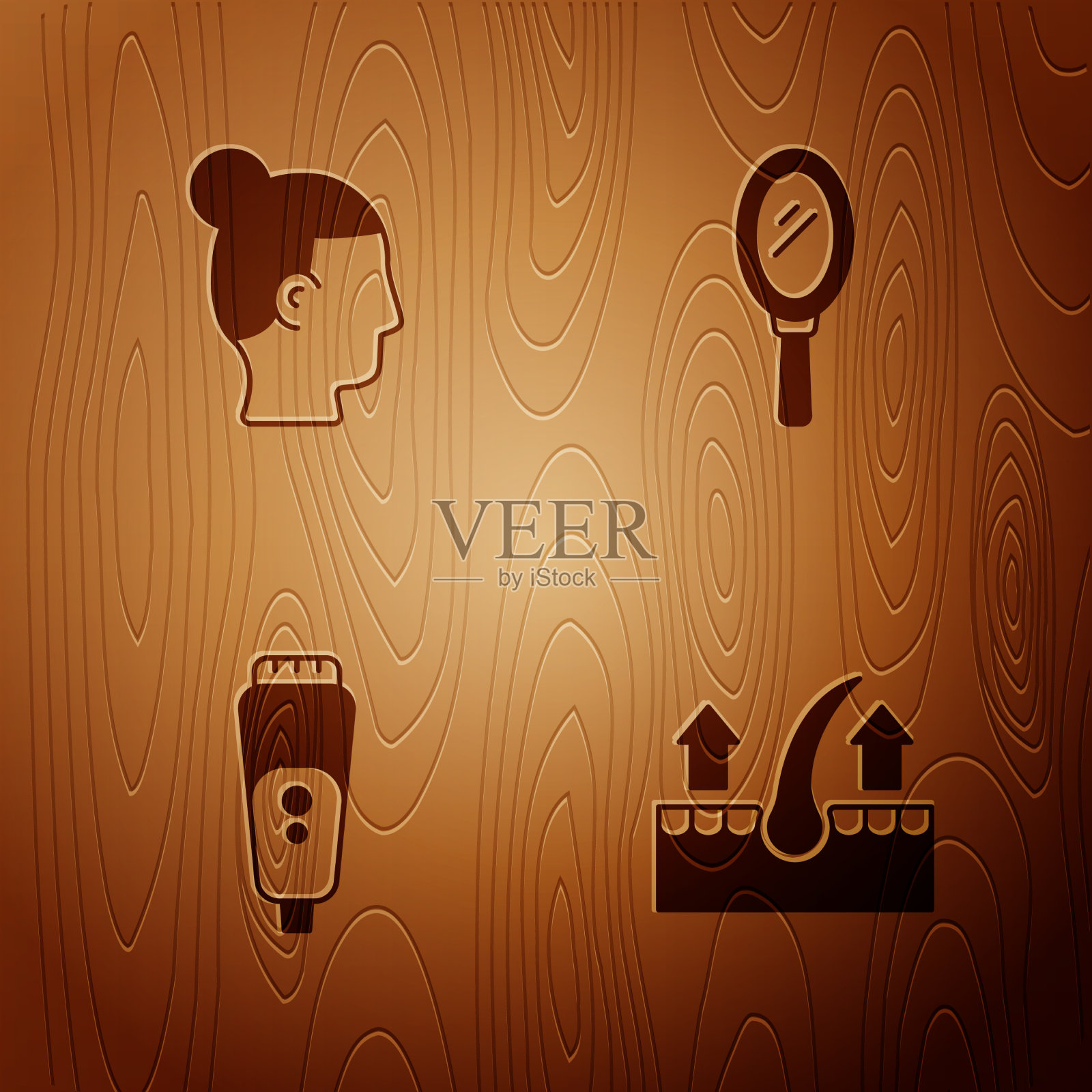 为男士做人类毛囊发型图标素材