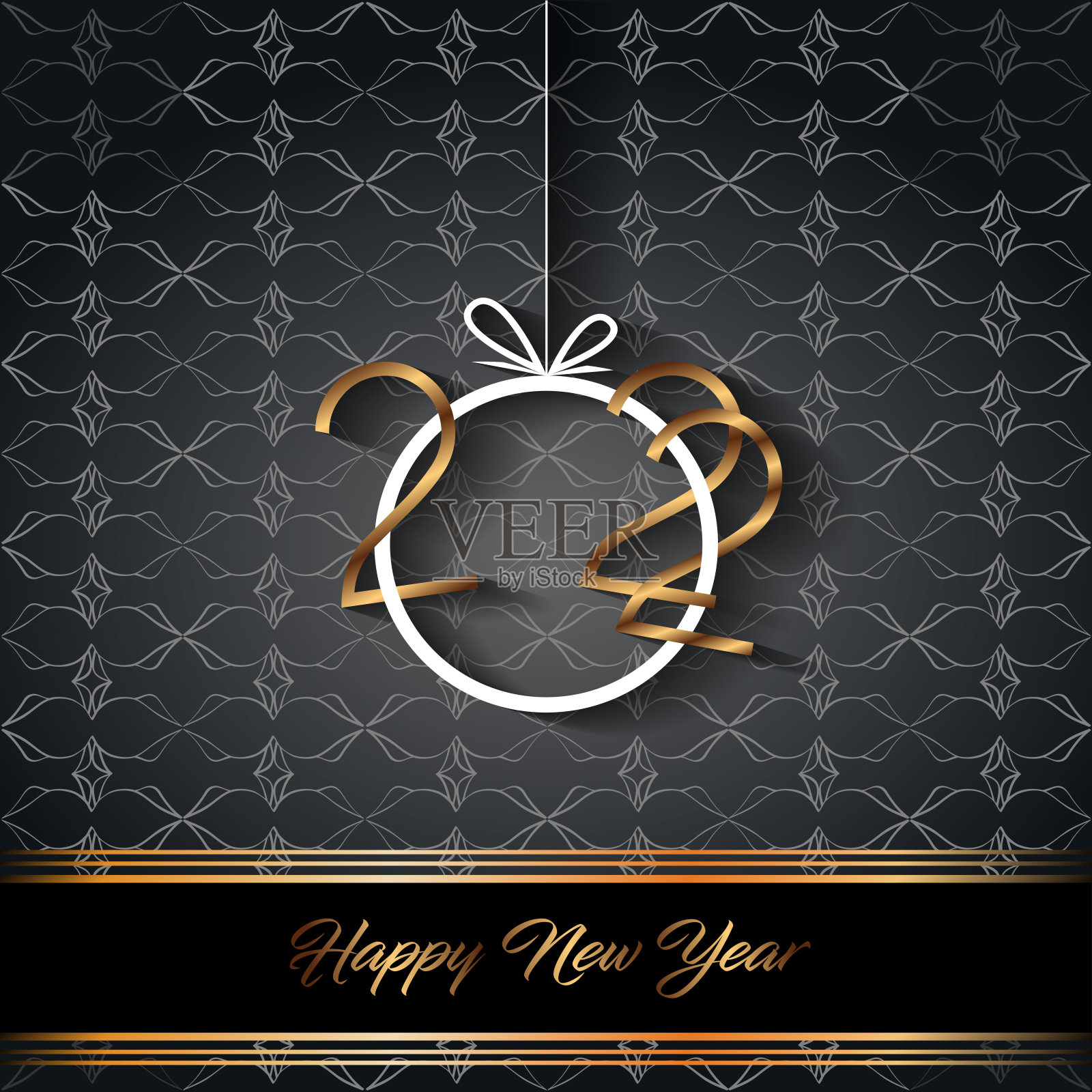 2022年新年快乐背景为您的季节邀请，节日海报，贺卡。插画图片素材