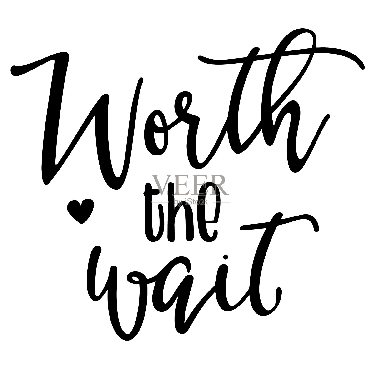 值得等待的励志名言插画图片素材