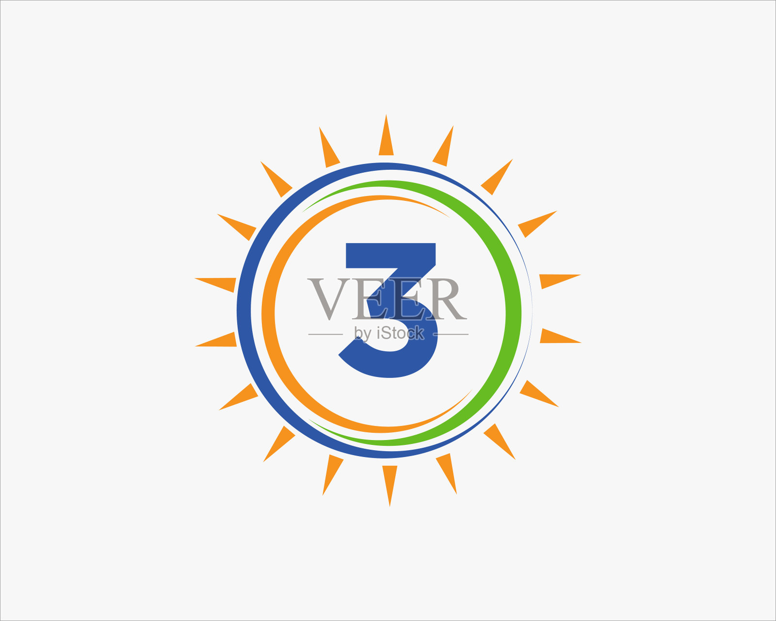 3 Letter Solar Energy Logo设计。太阳能电池板农场电动农业工业标志模板插画图片素材