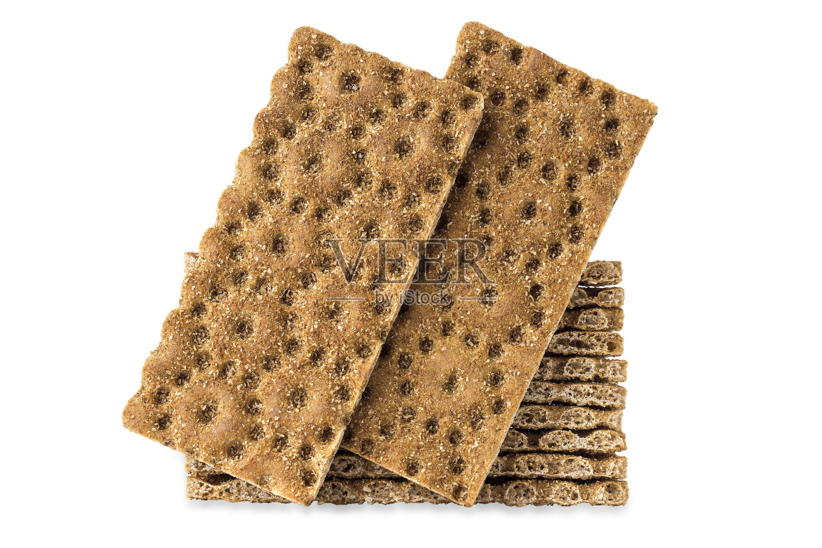 黑麦脆饼孤立在白色的背景。减肥食品。照片摄影图片