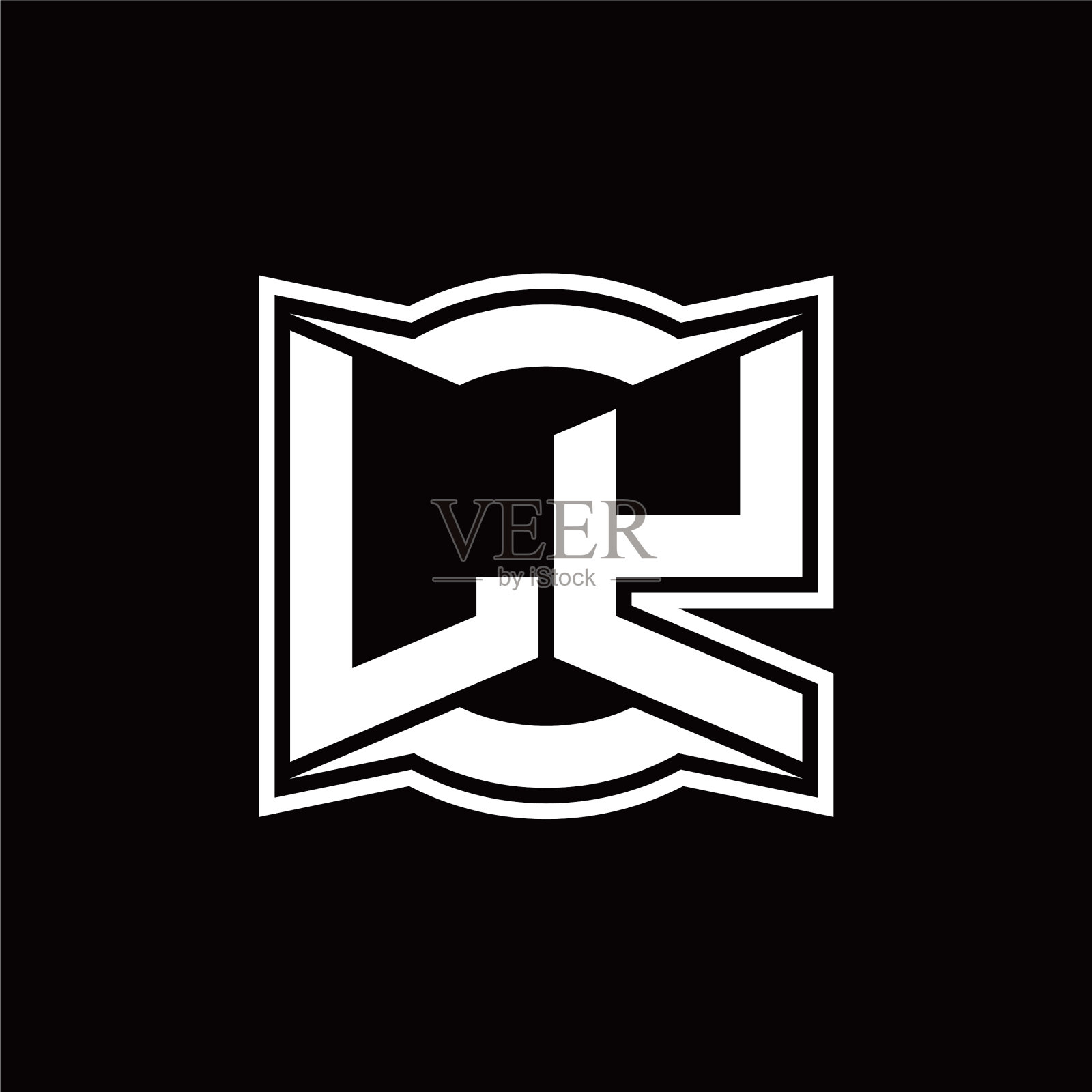 Ly标志字母与抽象形状设计插画图片素材