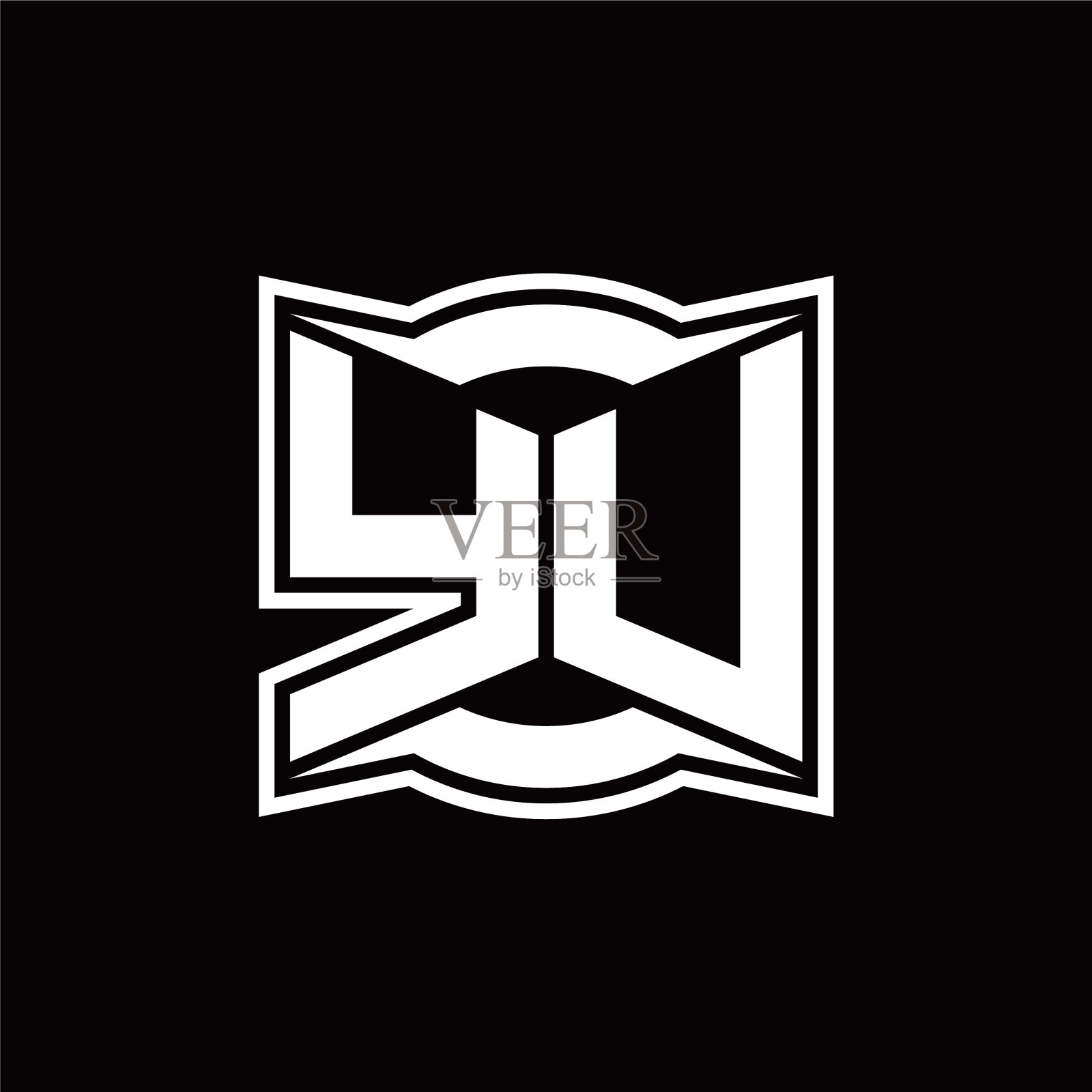 徽标以抽象的字母组合造型设计插画图片素材