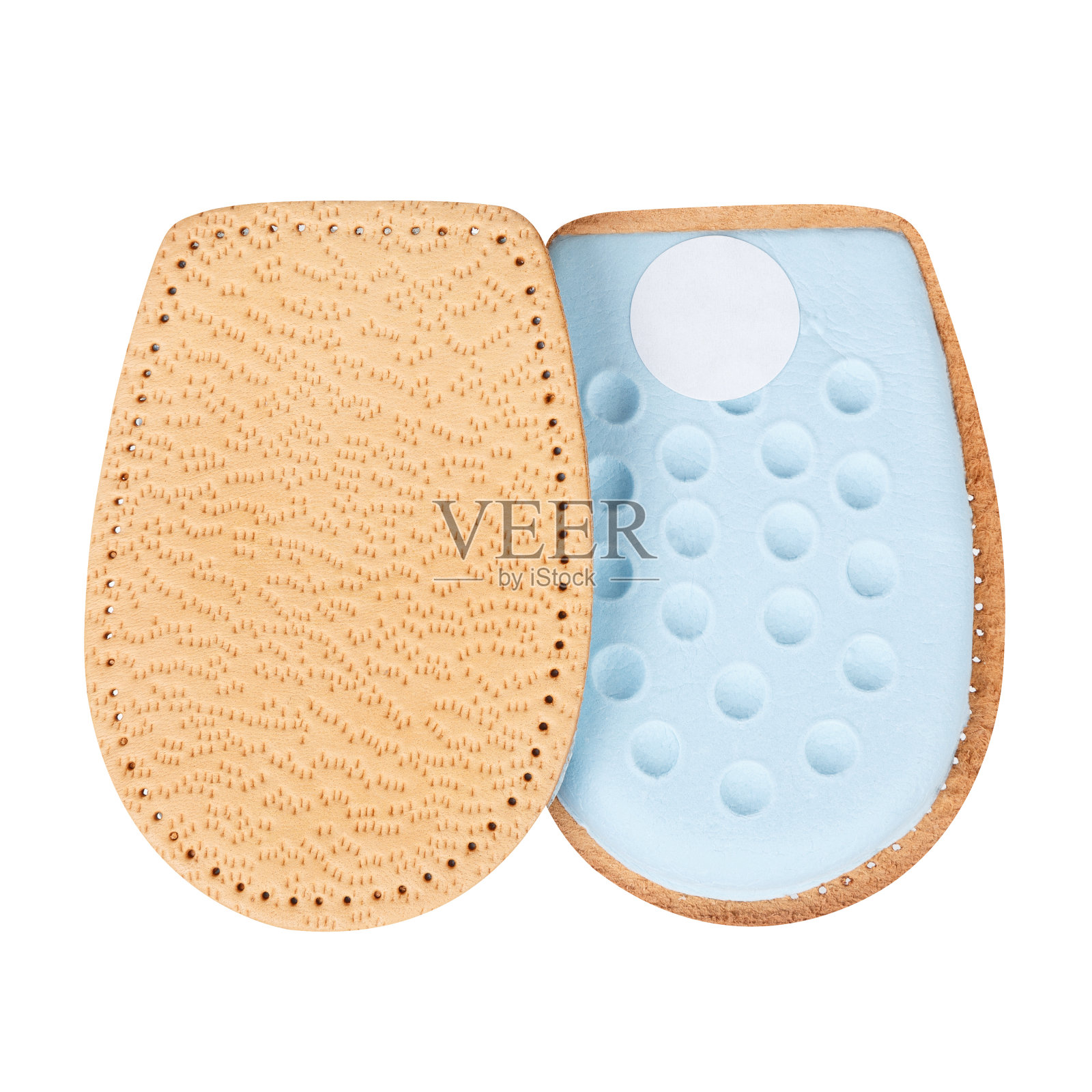 白色背景上的矫形鞋跟垫照片摄影图片