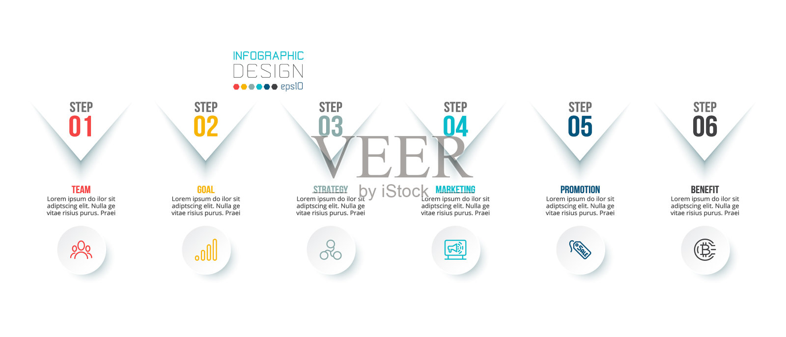 带步骤或选项的业务信息图表模板插画图片素材