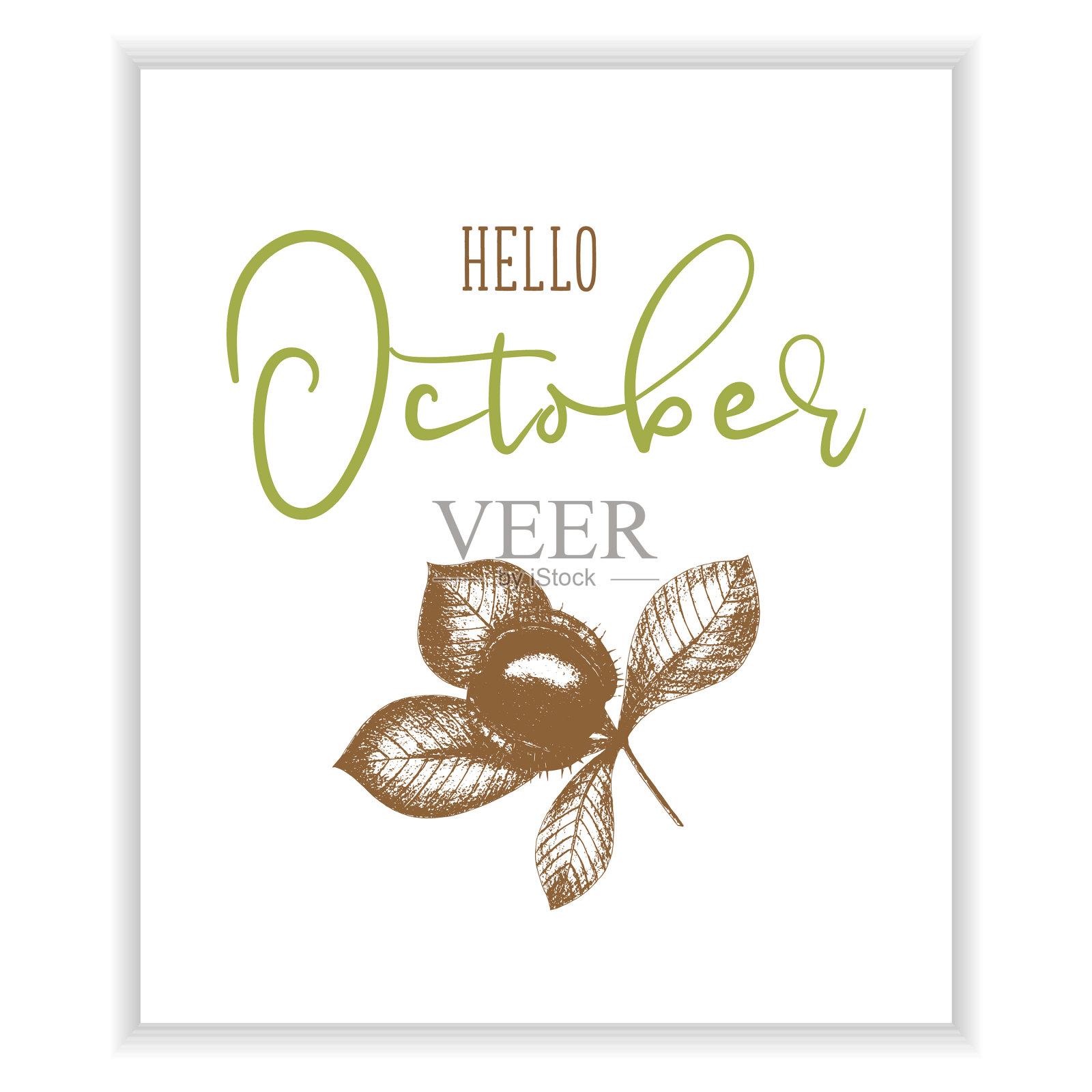 你好十月板栗模板手设计元素图片