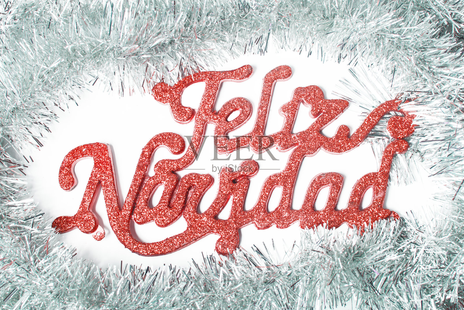 西班牙语圣诞装饰快乐照片摄影图片