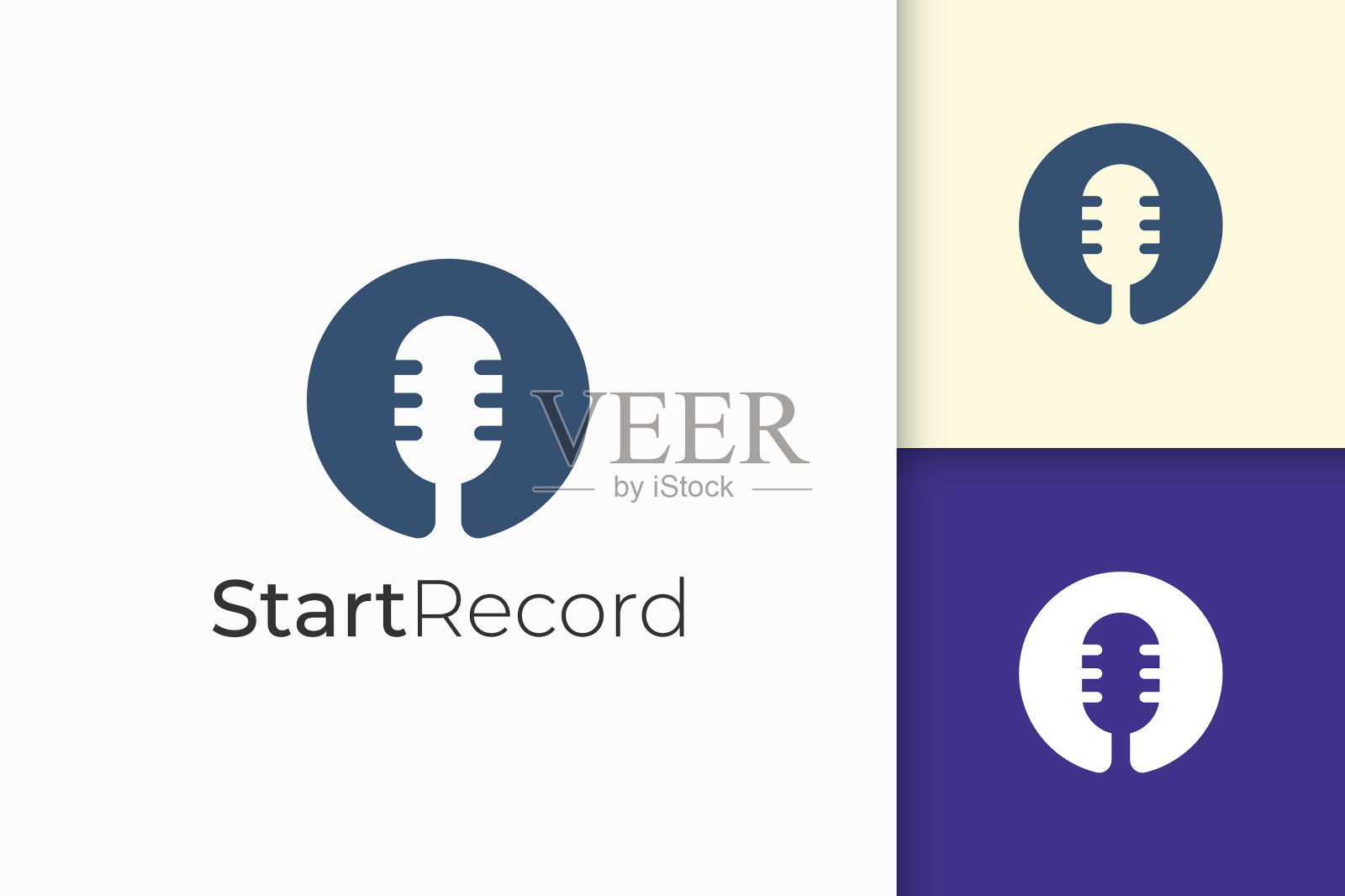 简单的麦克标志代表记录或音频插画图片素材