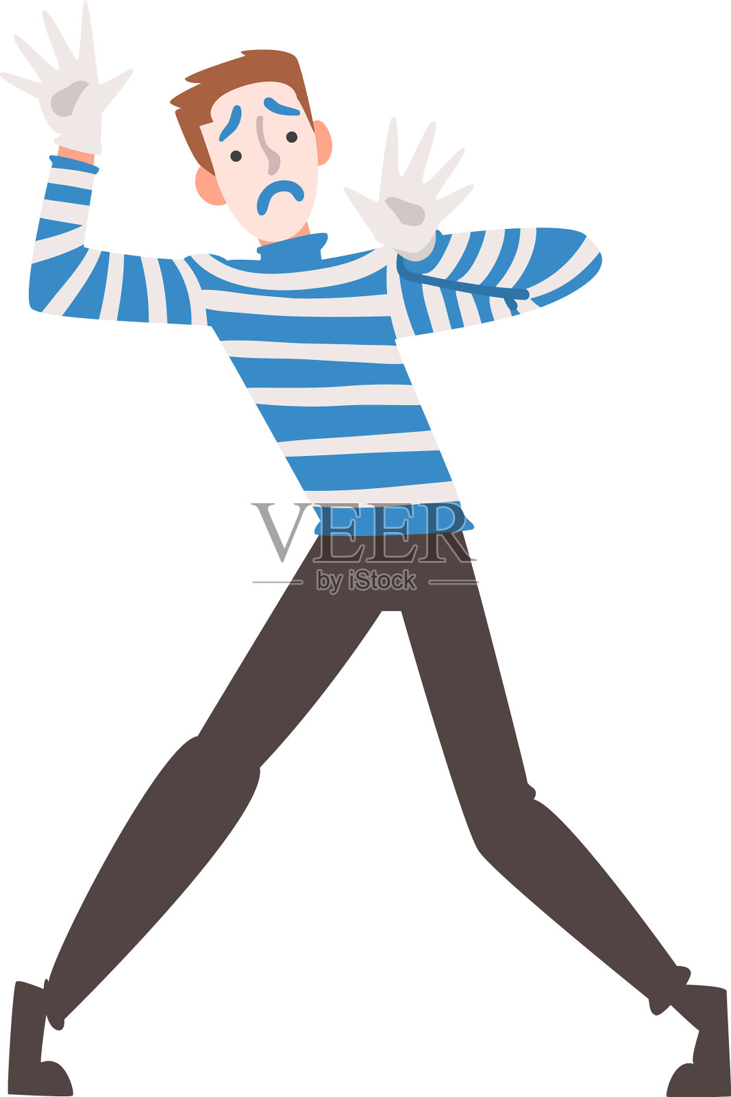 马戏团演员角色表演的男子哑剧设计元素图片