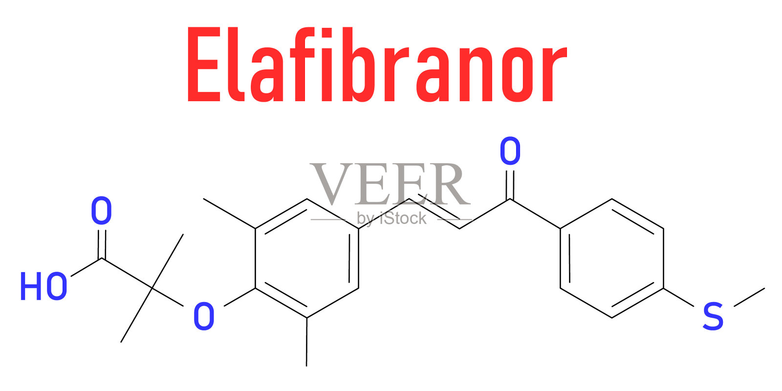 Elafibranor药物分子骨架配方插画图片素材