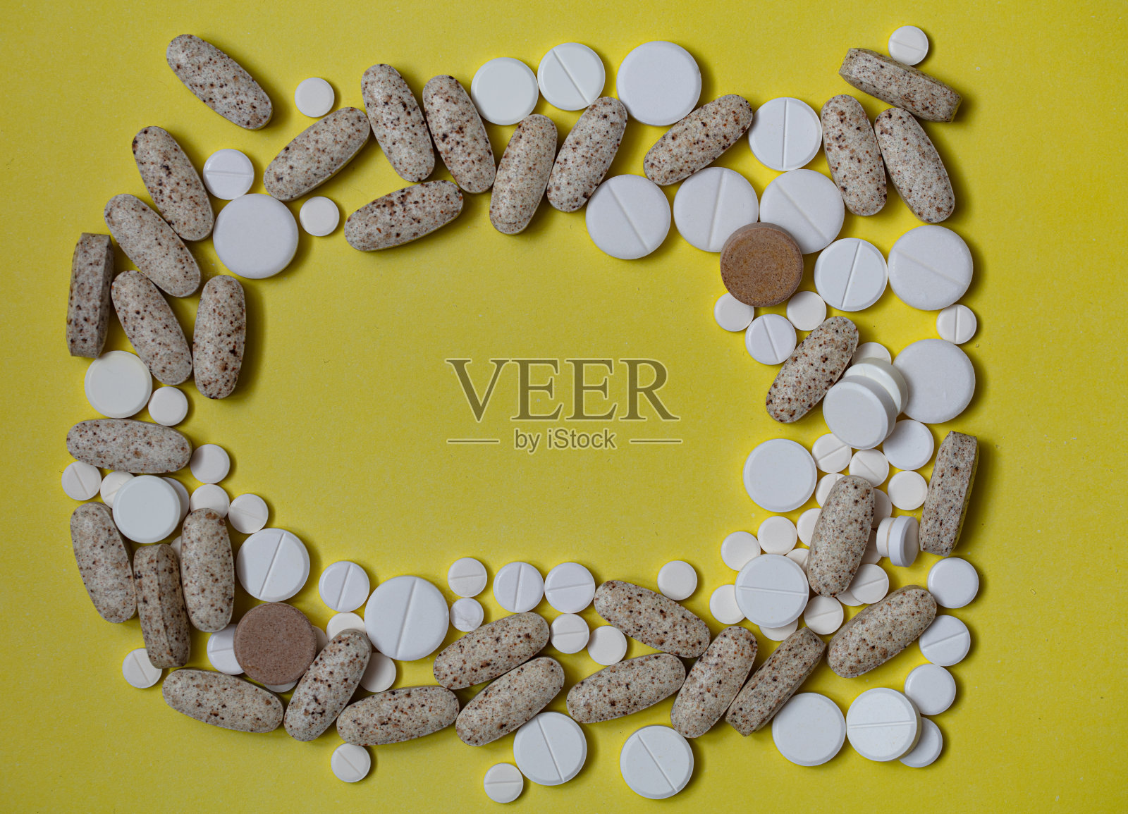 各种各样的药丸，纹理的背景照片摄影图片