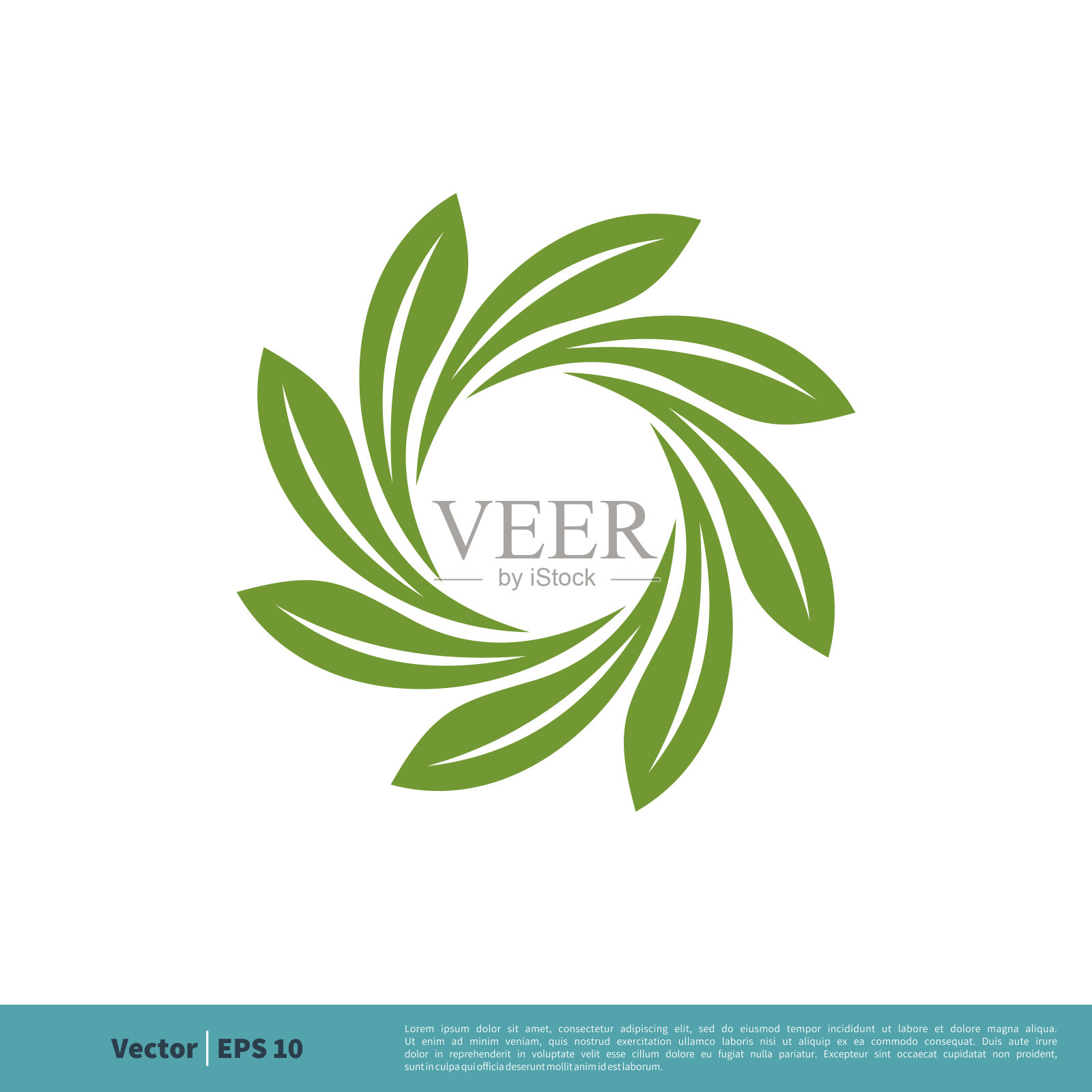 装饰叶子图标矢量标志模板插图设计。向量EPS 10。插画图片素材