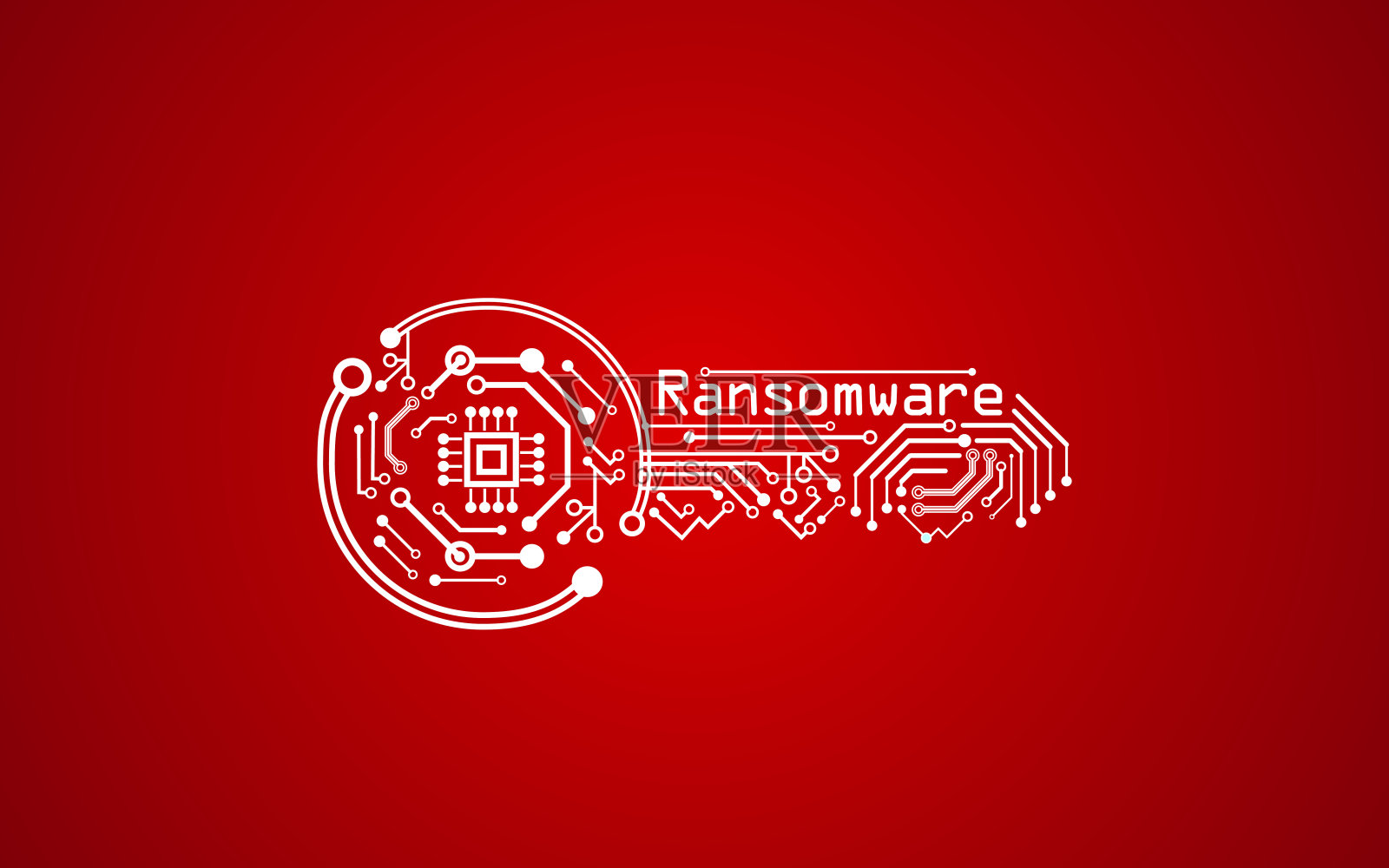 电脑病毒勒索软件-加密密钥插画图片素材