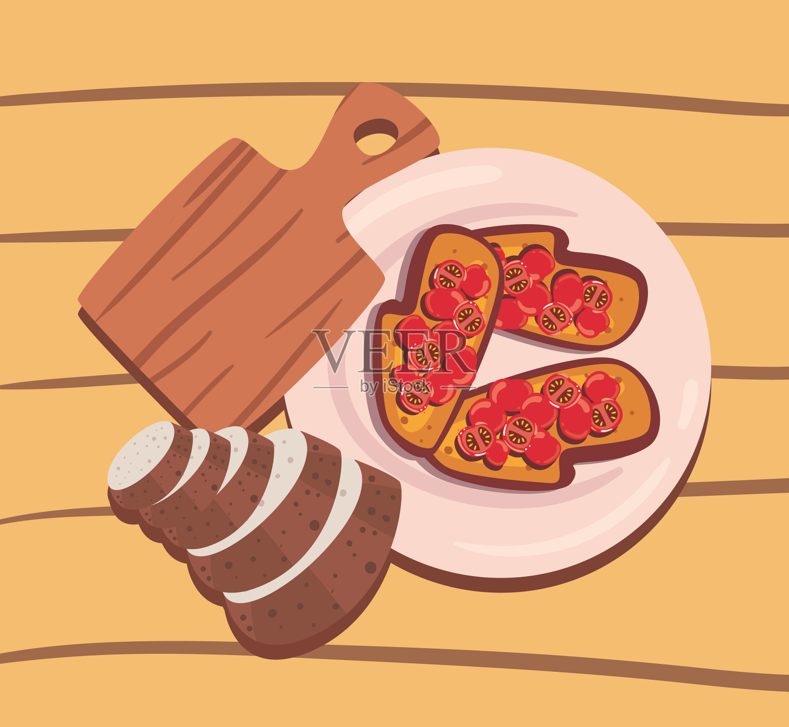 家庭食品和器皿插画图片素材