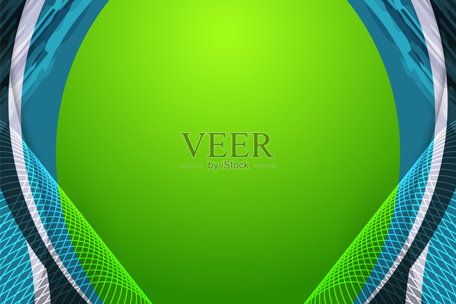 曲线绿色背景插画图片素材