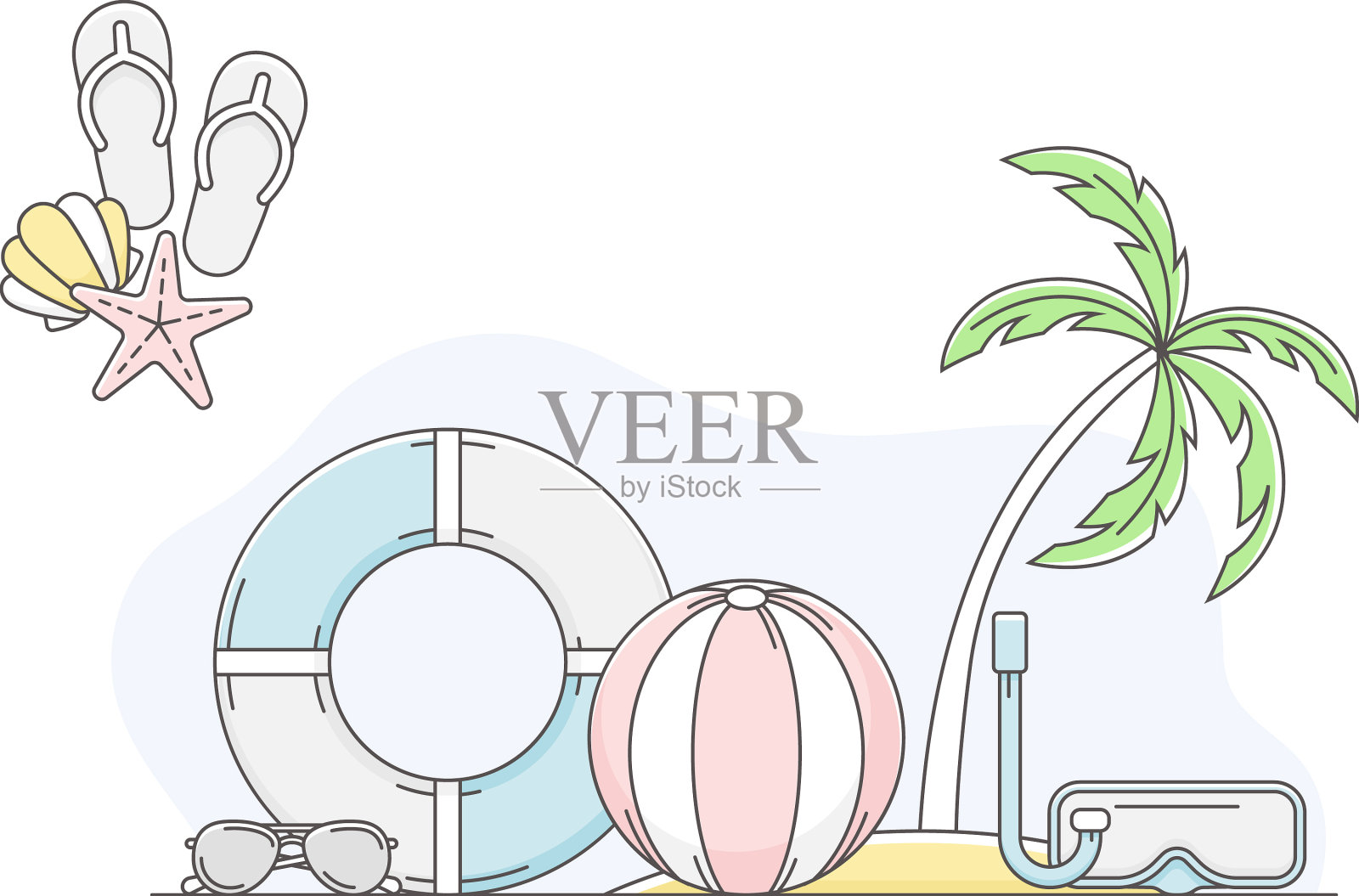 环游世界，到国外旅行插画图片素材