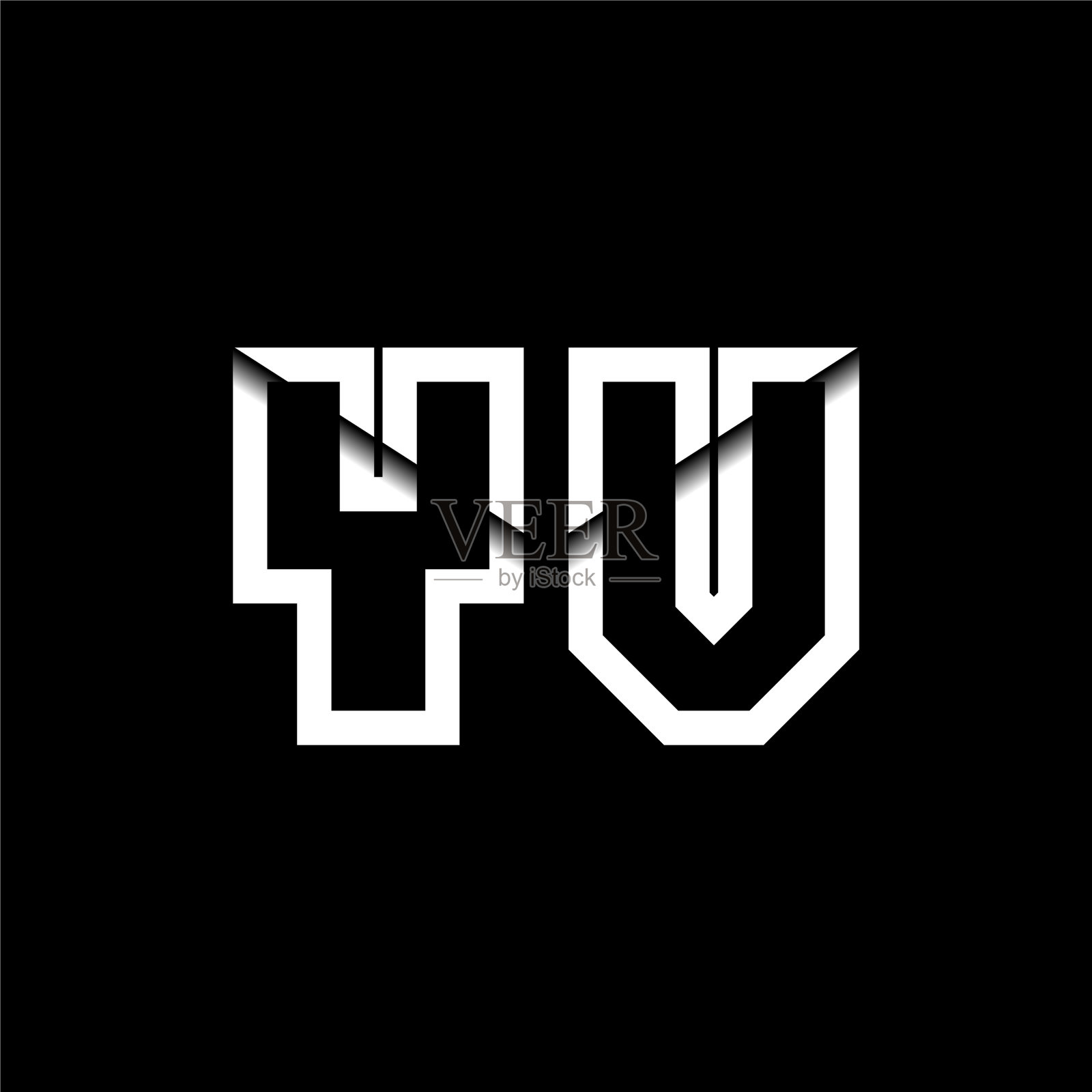 Yv字母信封形状风格插画图片素材