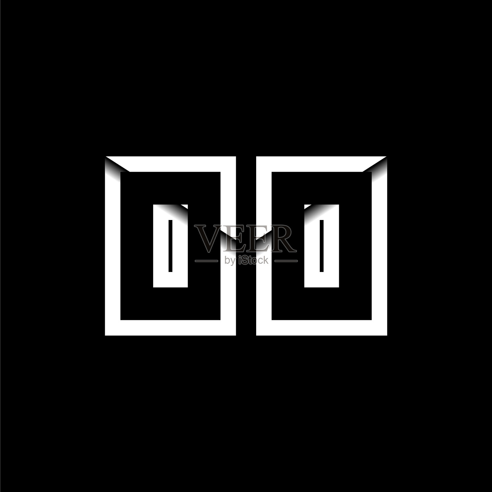 Oo字母信封形状风格插画图片素材