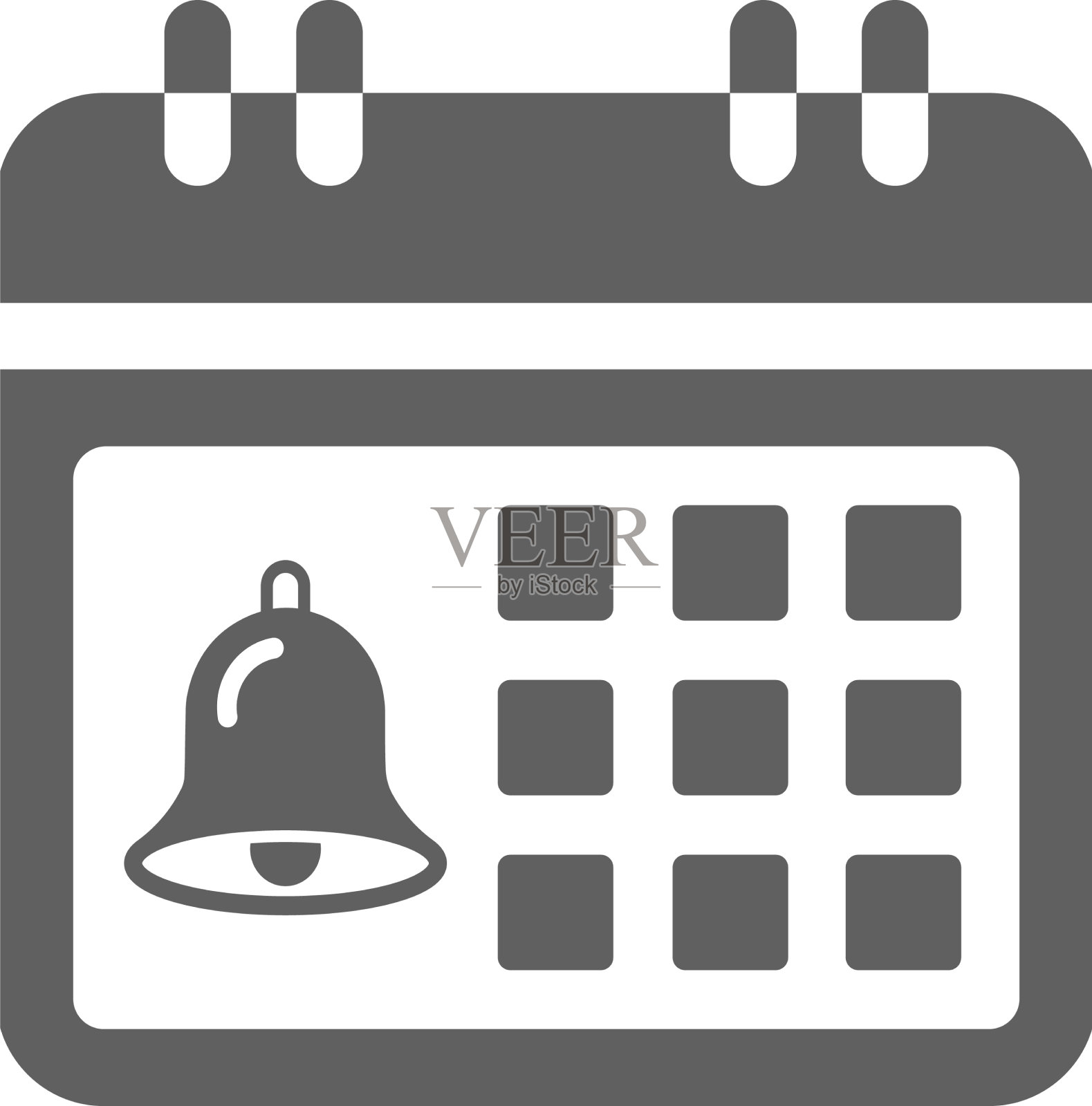 钟日历通知图标灰色图形图标素材