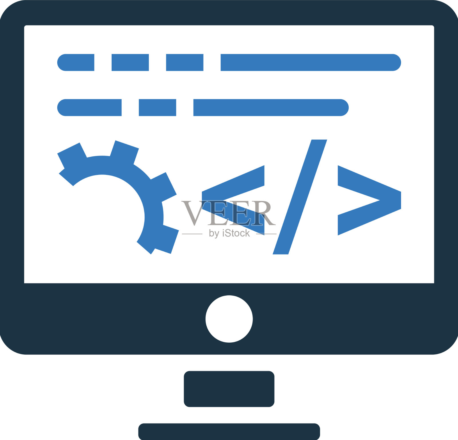 软件编码开发图标简单可编辑插画图片素材