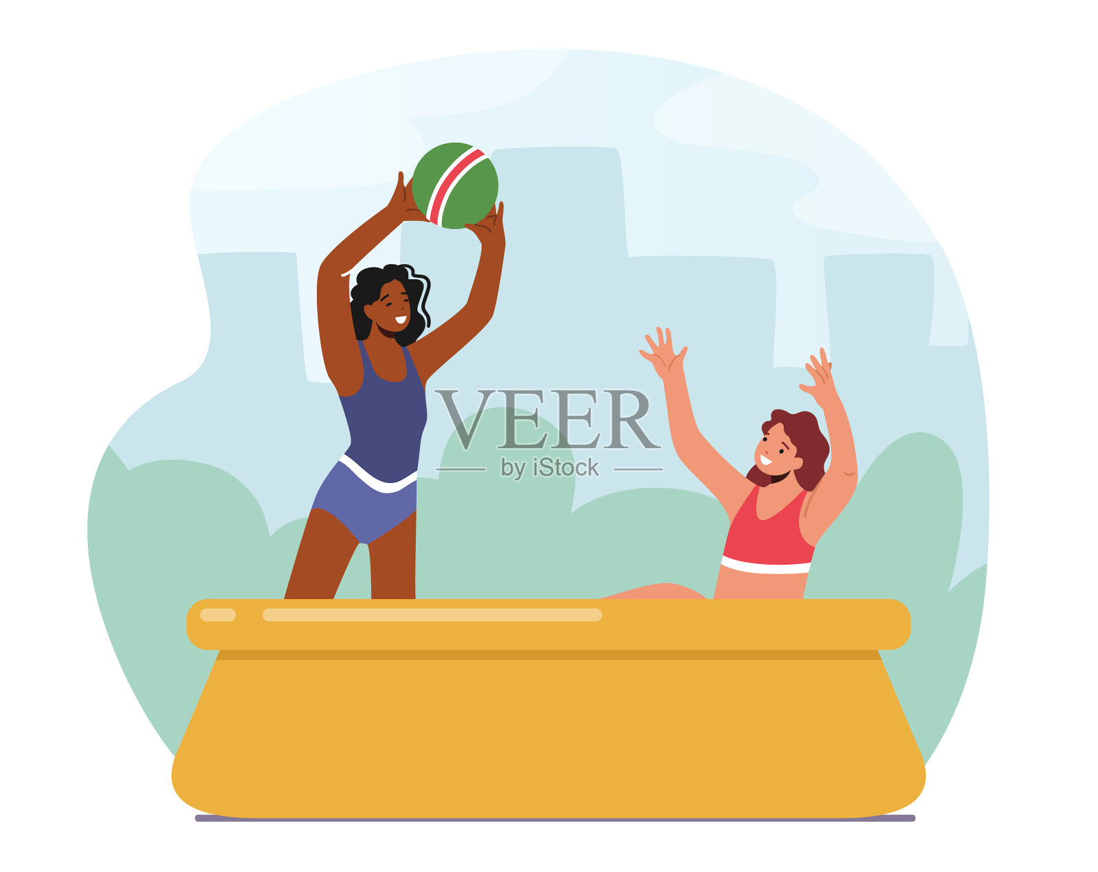 幸福的家庭性格母亲和女儿设计元素图片