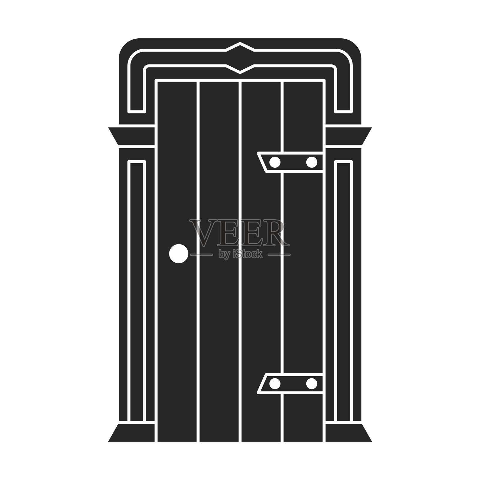 中世纪门黑色图标设计元素图片