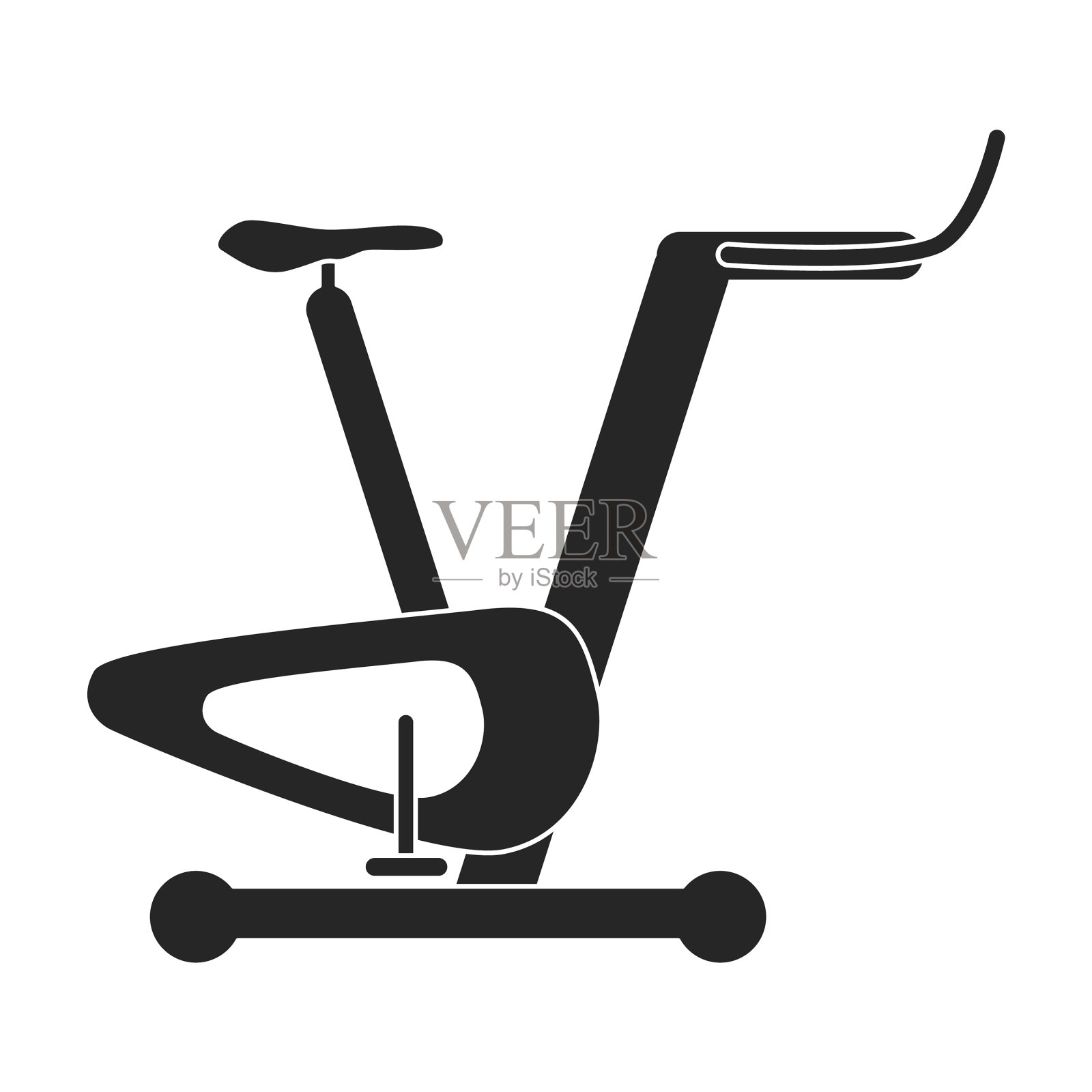 运动自行车黑色图标孤立的黑色设计元素图片