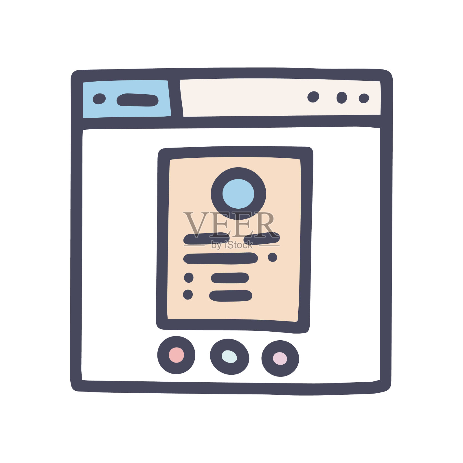 彩色涂鸦简单的图标个人网站图标素材