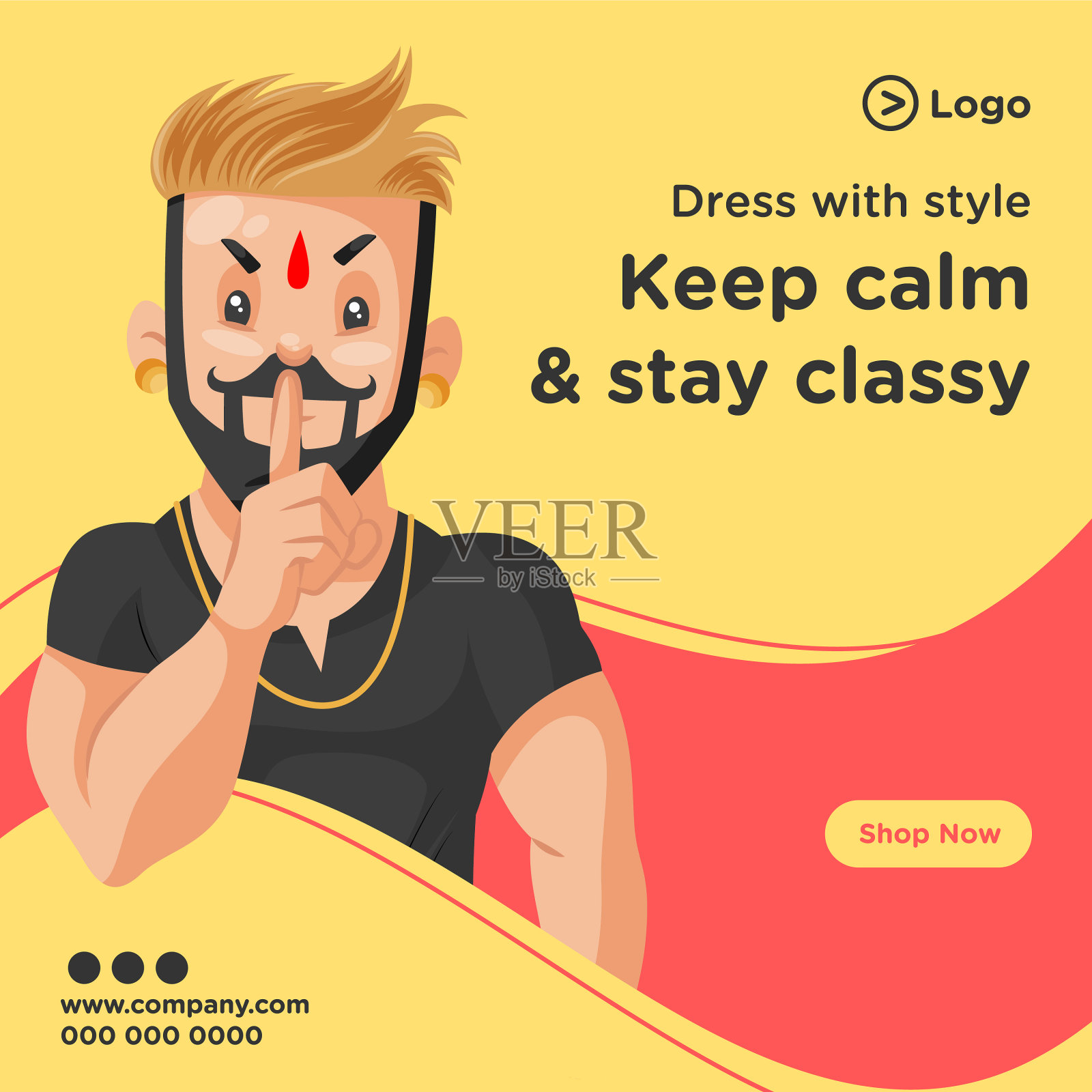 旗帜设计的服装与风格插画图片素材