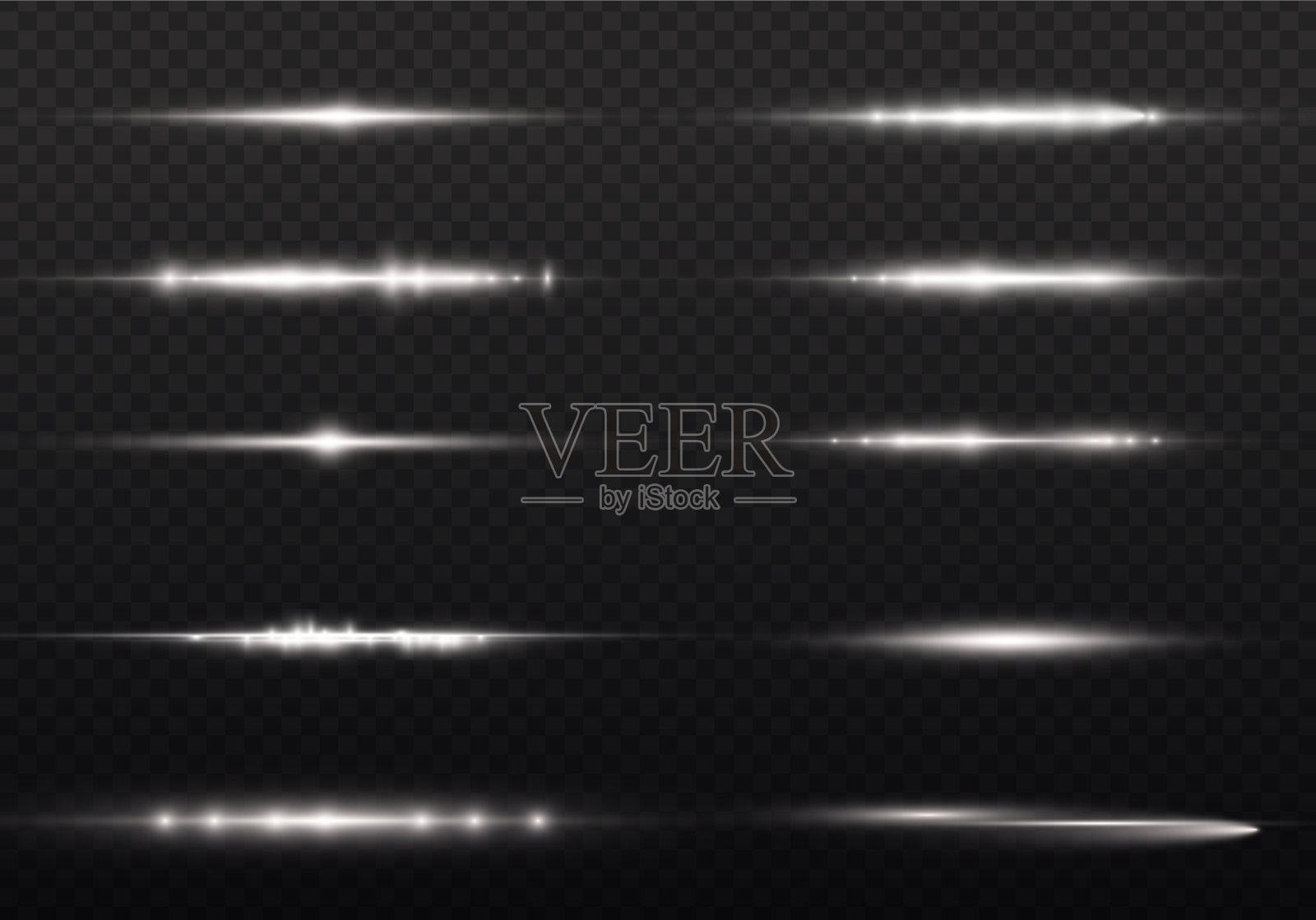 水平光线闪烁白色水平线插画图片素材