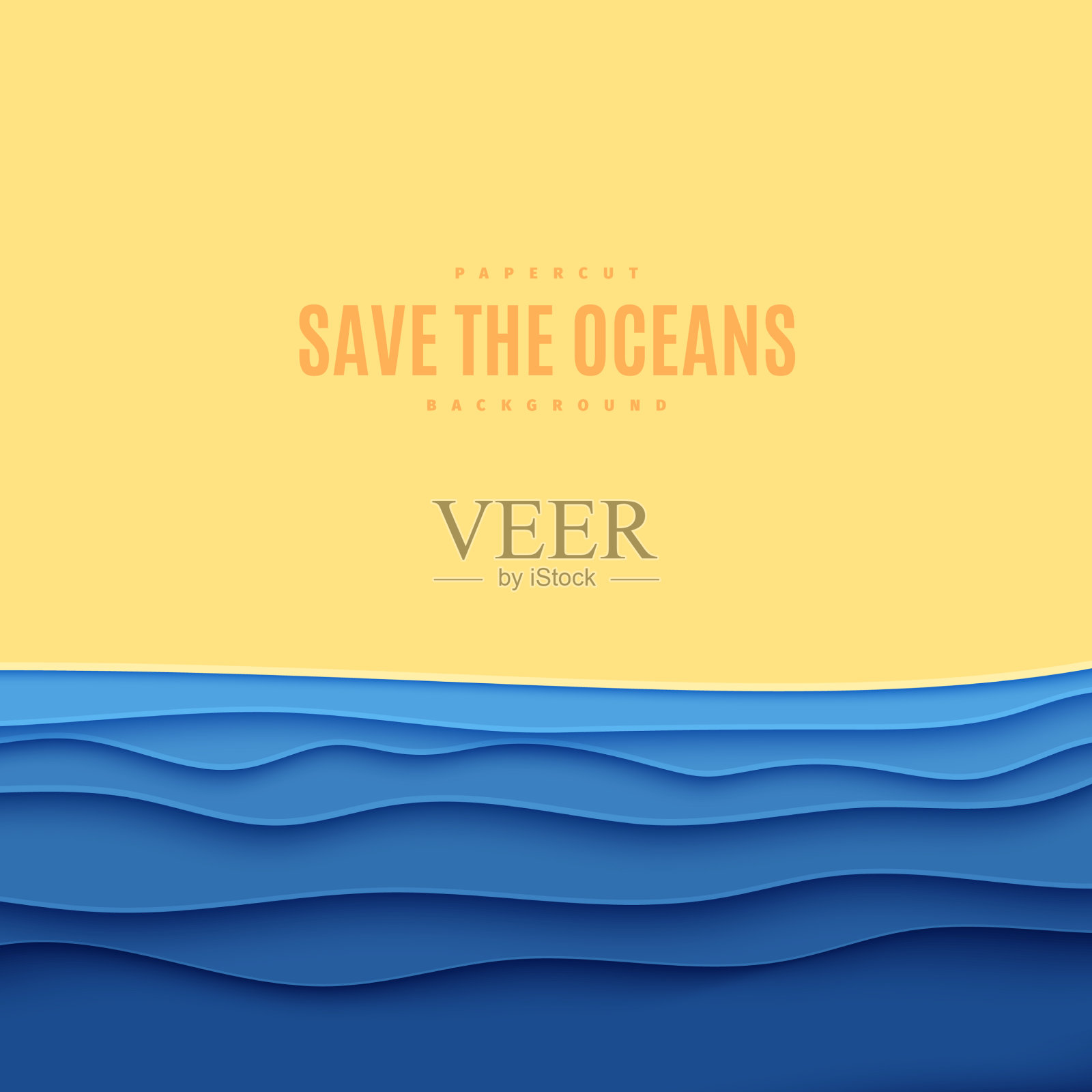 剪纸风格的抽象方形背景插画图片素材