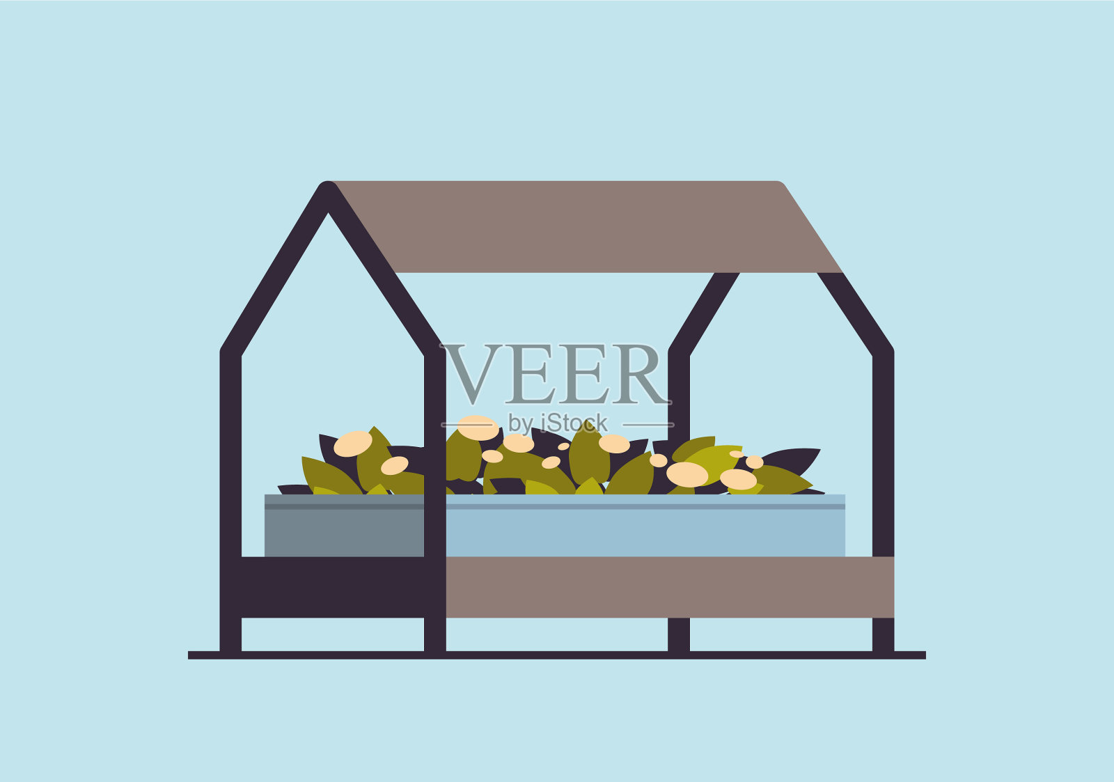 种植温室与植物园元素插画图片素材