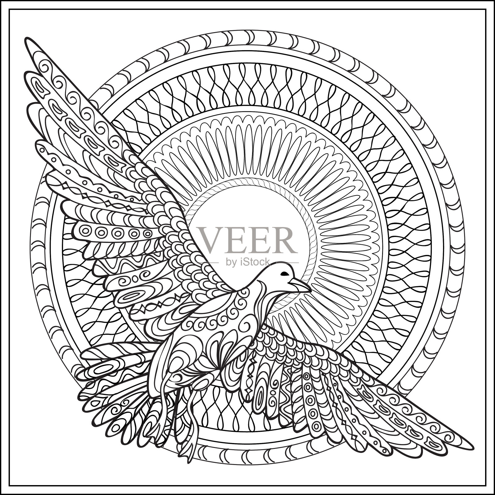 孤立的曼荼罗插画图片素材