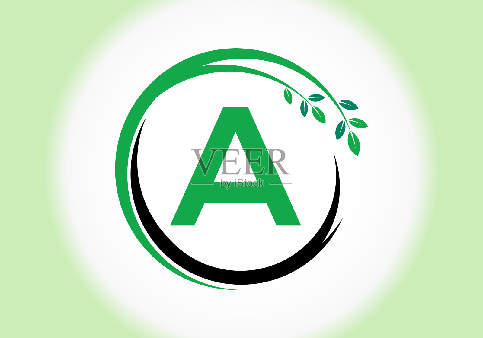 有创意的字母:由叶子组成的字母组合插画图片素材