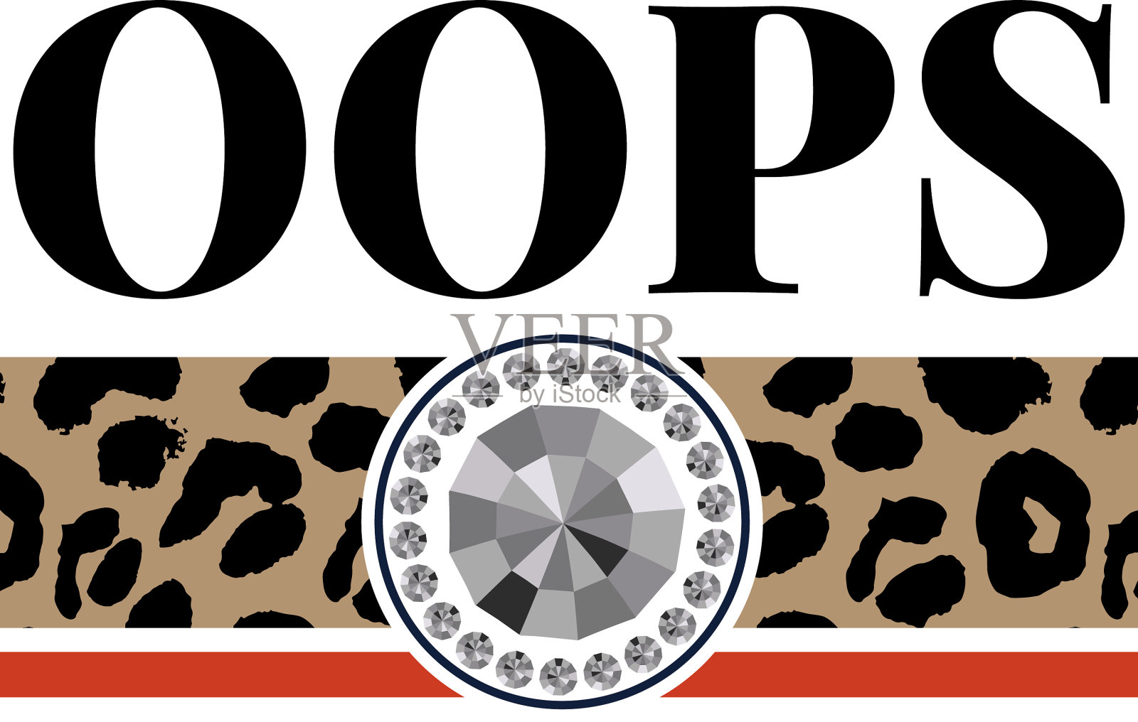 标语哦，不好意思，图形豹纹时尚插画图片素材