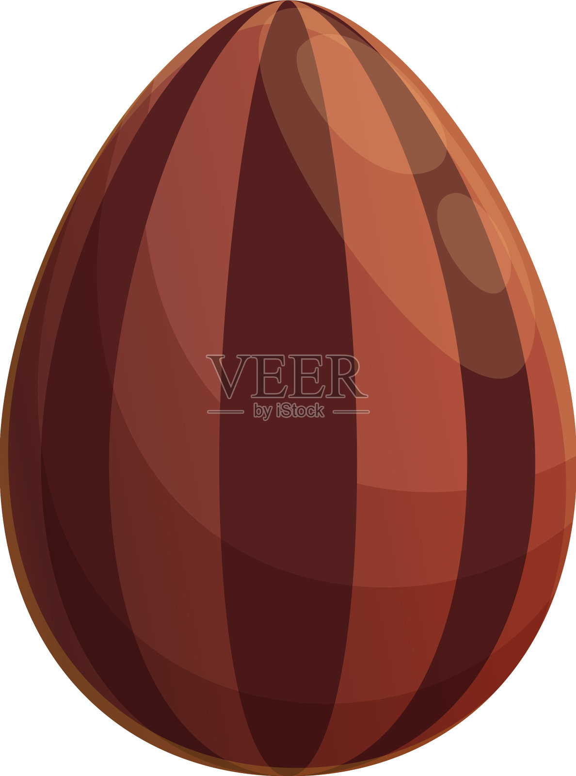 条纹巧克力蛋图标卡通复活节设计元素图片