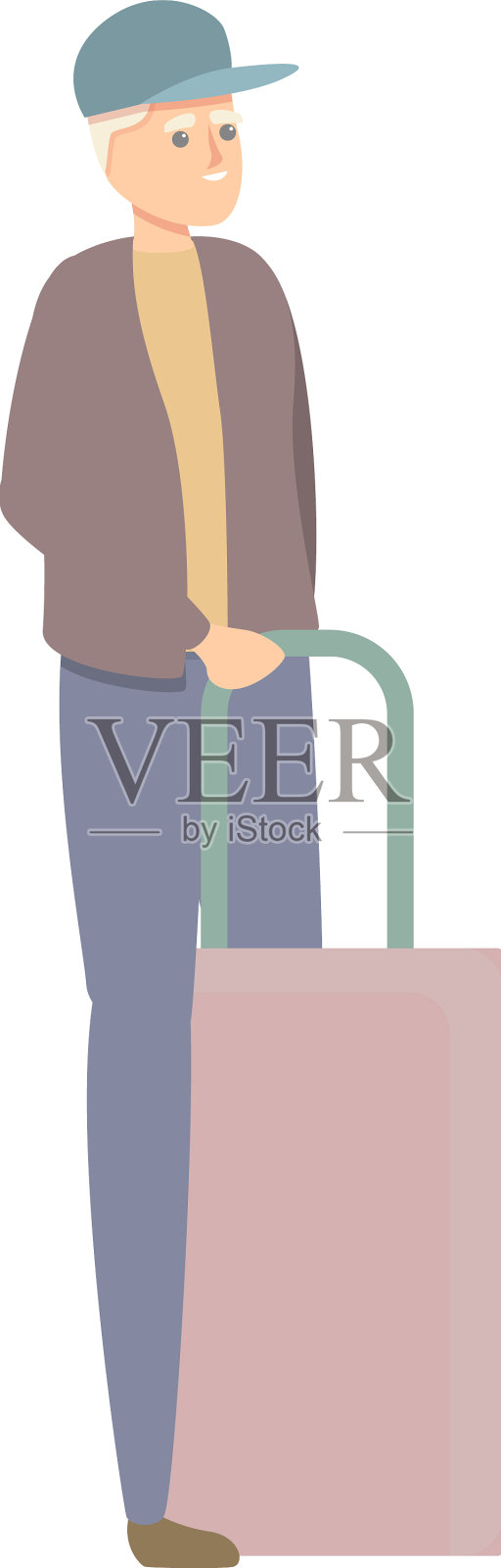 爷爷旅行偶像卡通老人设计元素图片