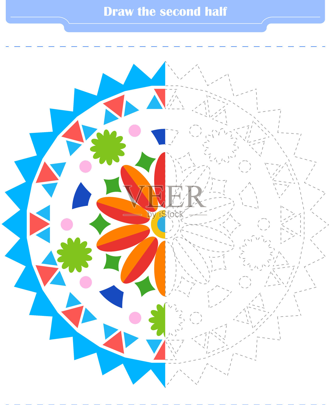 儿童教育游戏圈和颜色插画图片素材