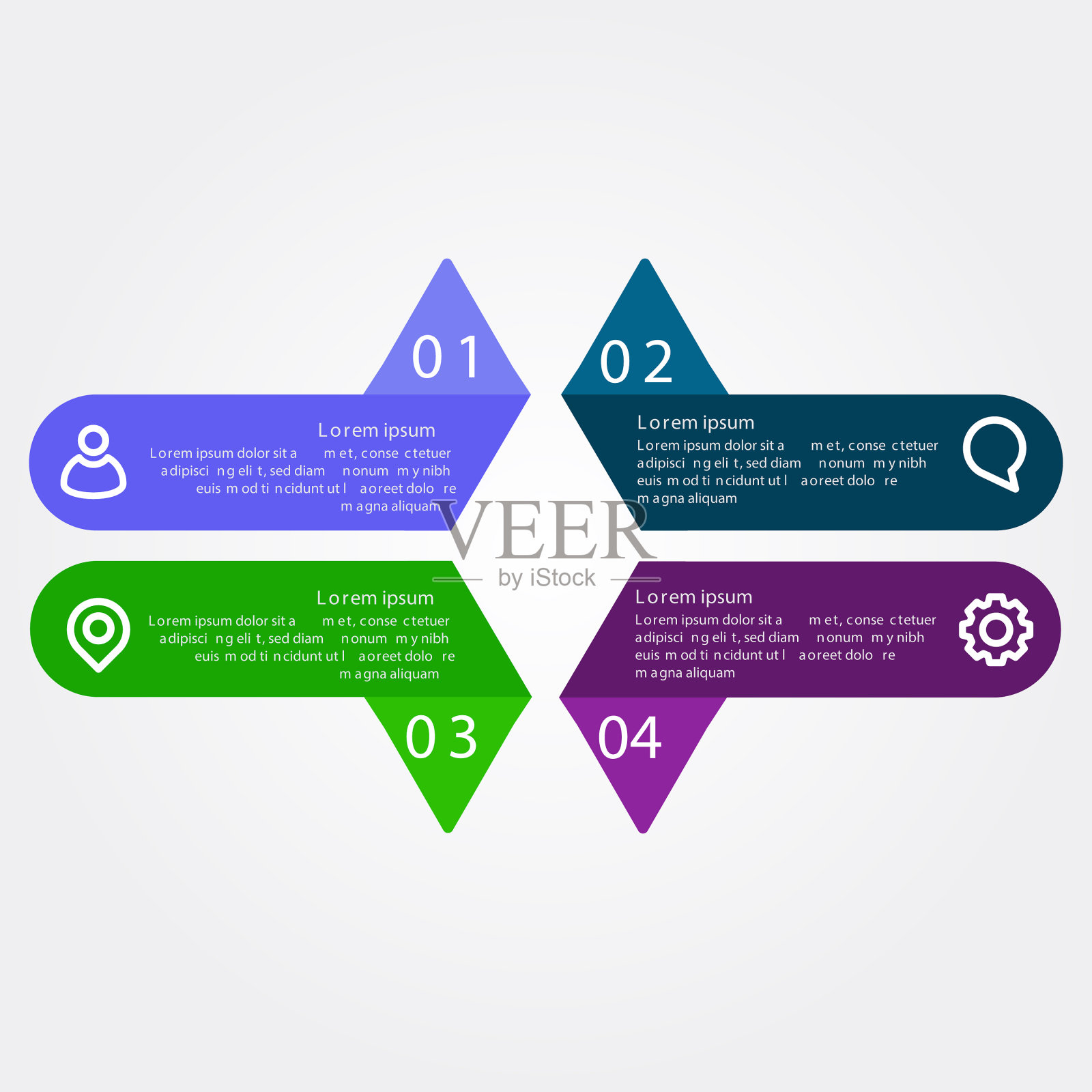 四步信息图形设计平面多色插画图片素材