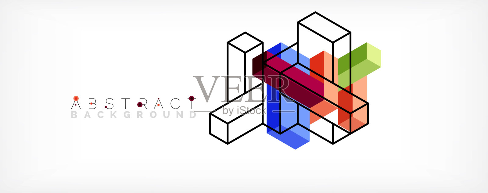 抽象背景三维立方体和立方体元素插画图片素材