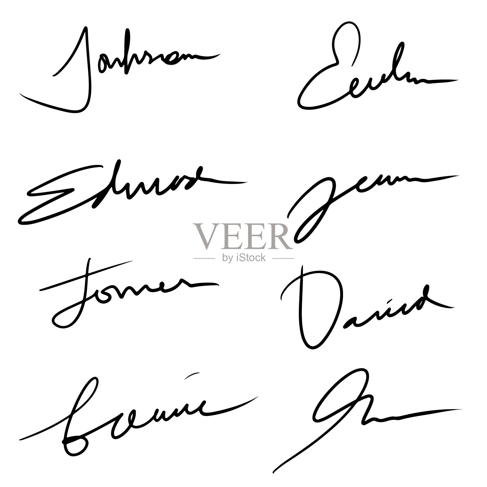 手写线-孤立的签名线设计元素图片