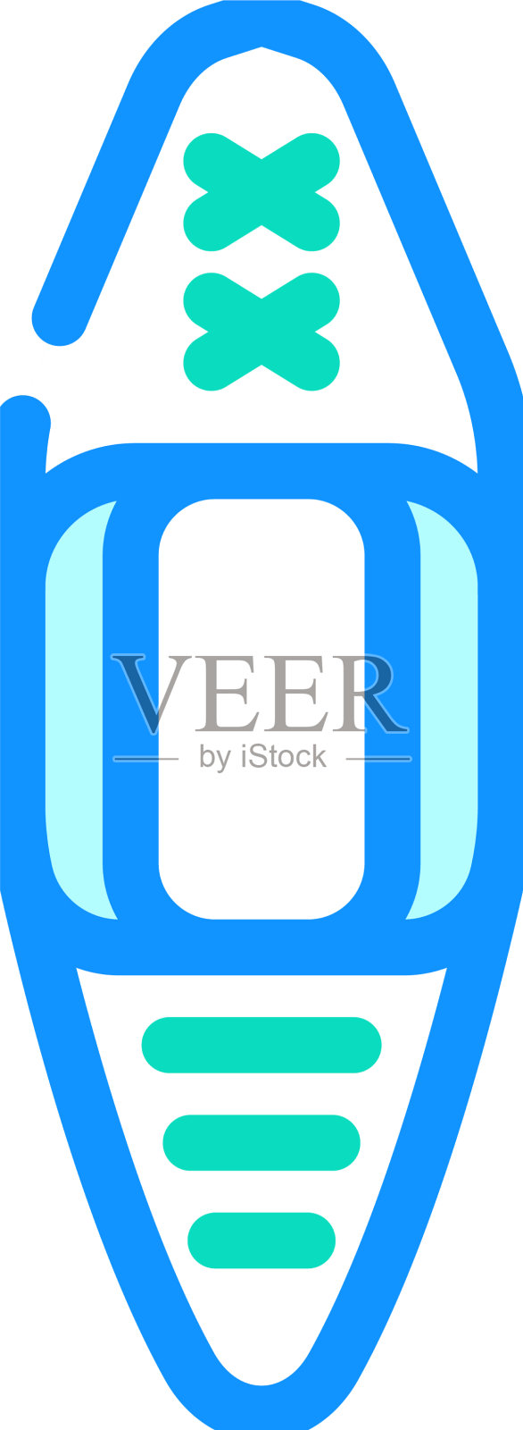 皮艇水上运动颜色图标插画图片素材