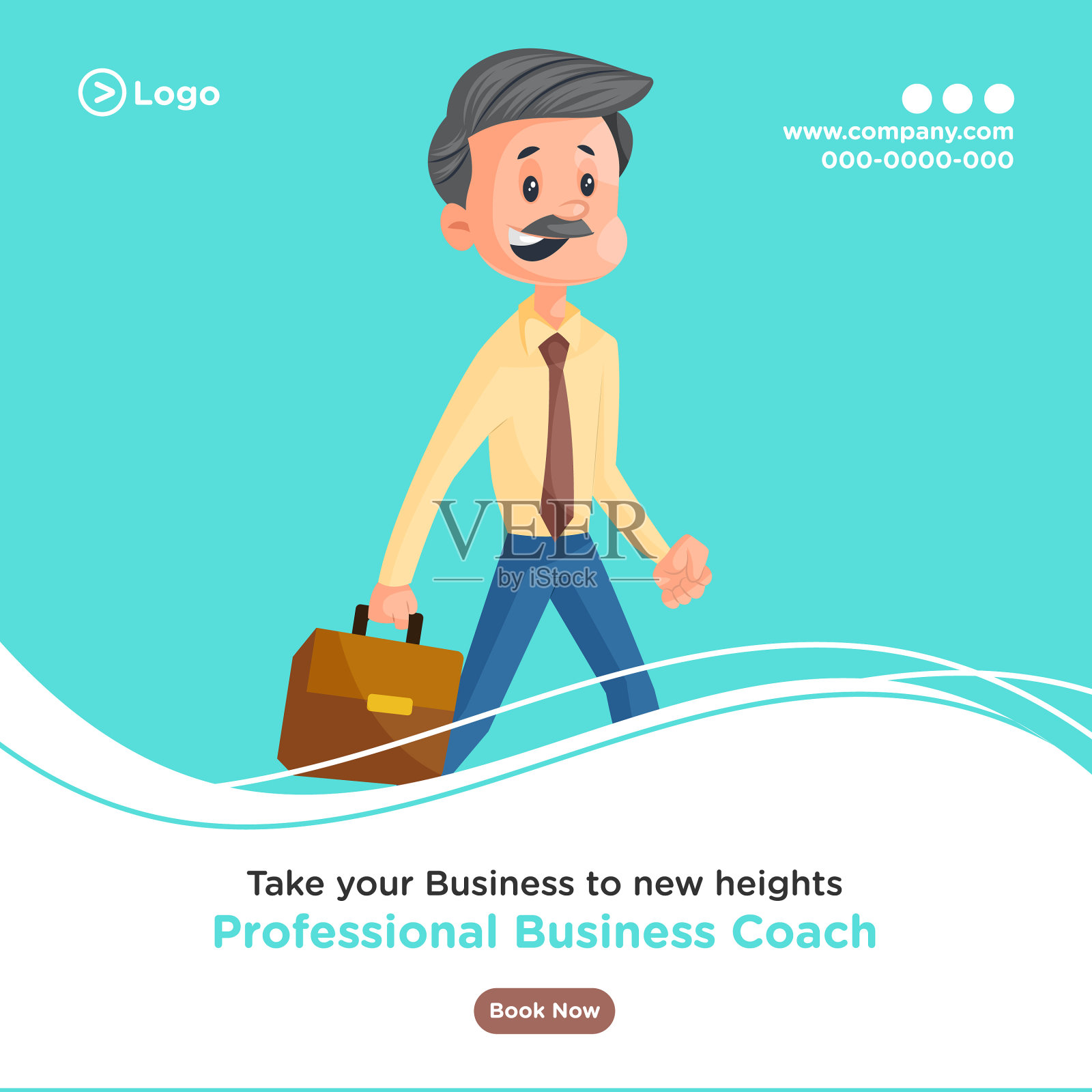 商业教练的横幅设计插画图片素材