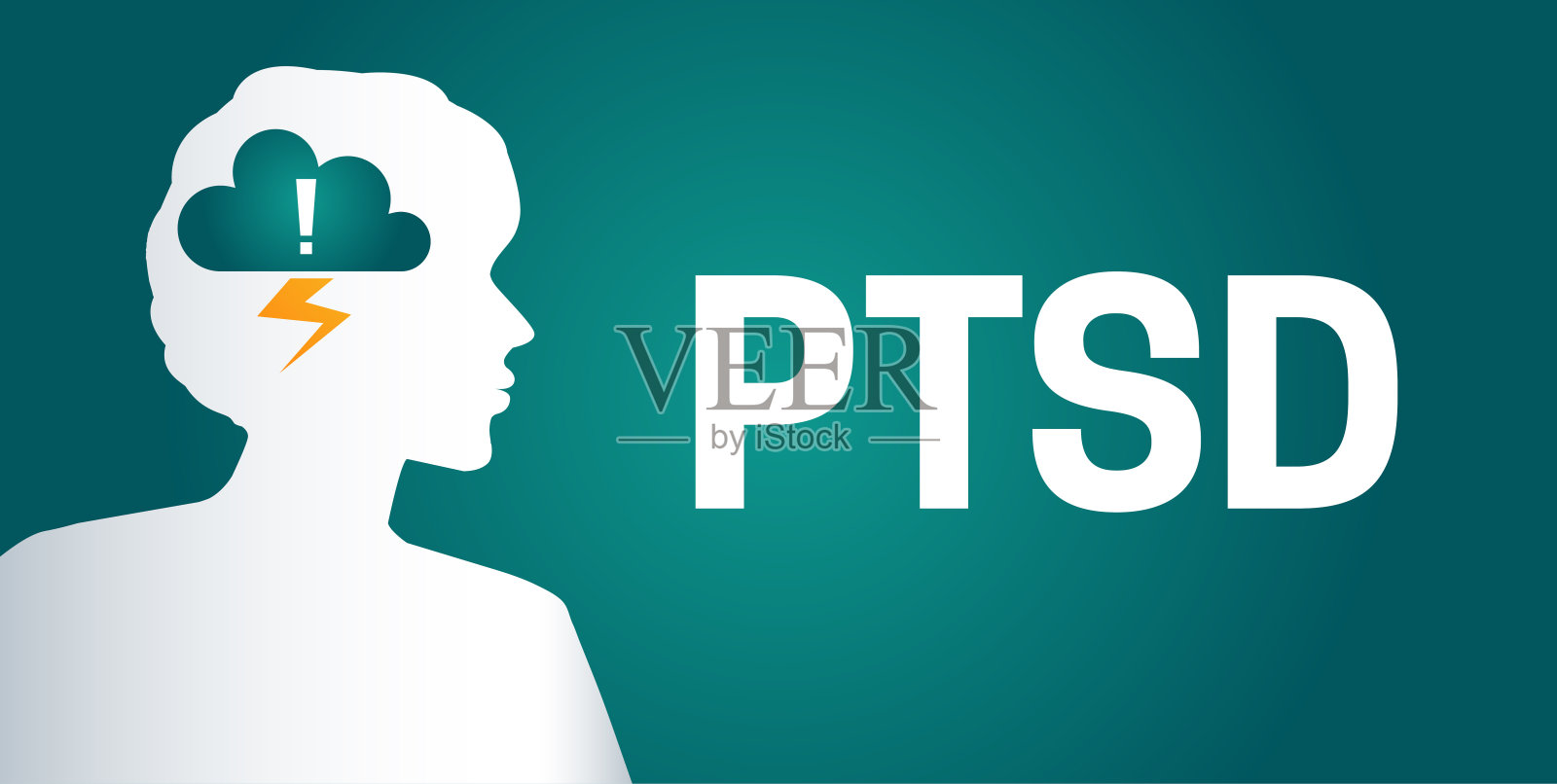 创伤后应激障碍(PTSD)或创伤后应激障碍(post - traumatic Stress Disorder)背景插图插画图片素材