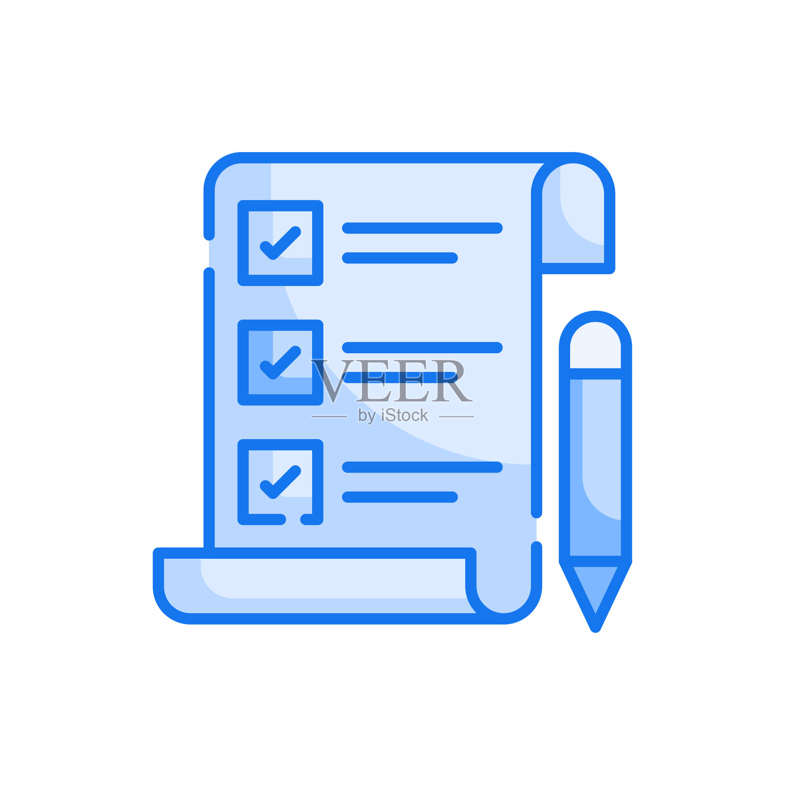 任务向量蓝色图标风格插图。EPS 10个文件插画图片素材