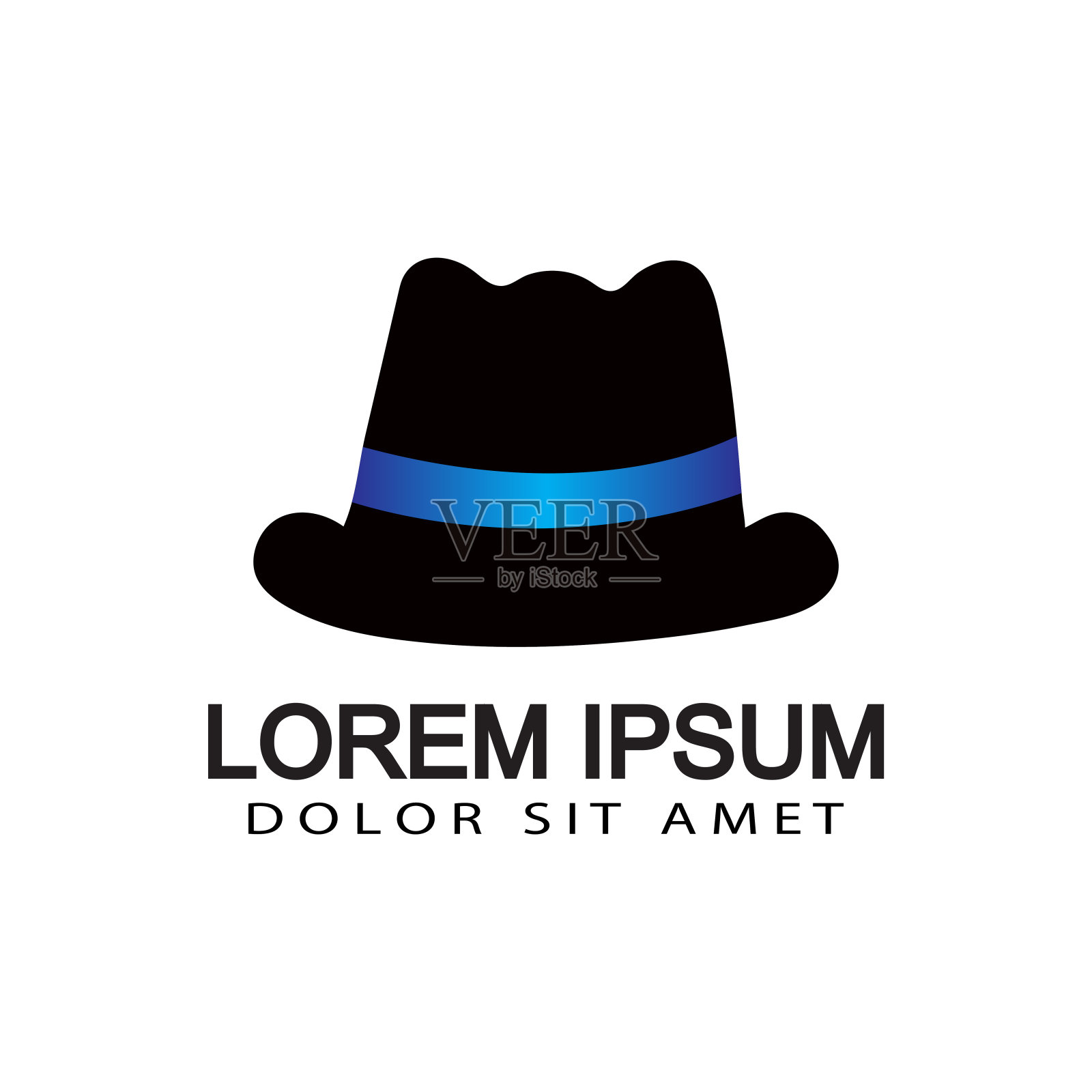 圆顶帽标志模板设计矢量与孤立的白色背景插画图片素材