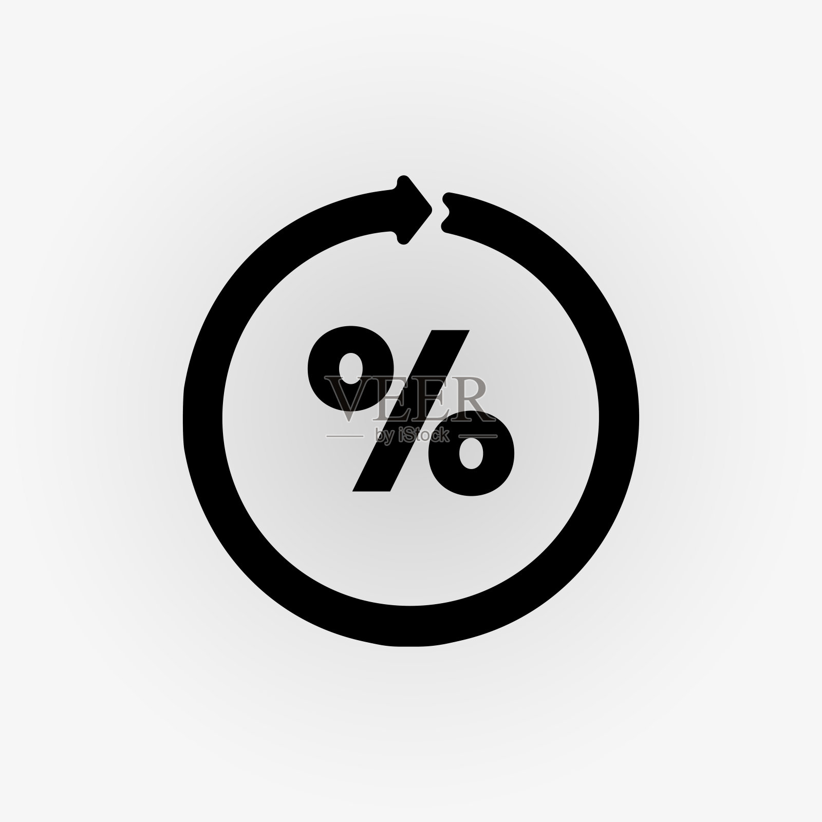 黑色轮贷款百分比刷新图标，简单的交易费用平设计矢量插画图片素材